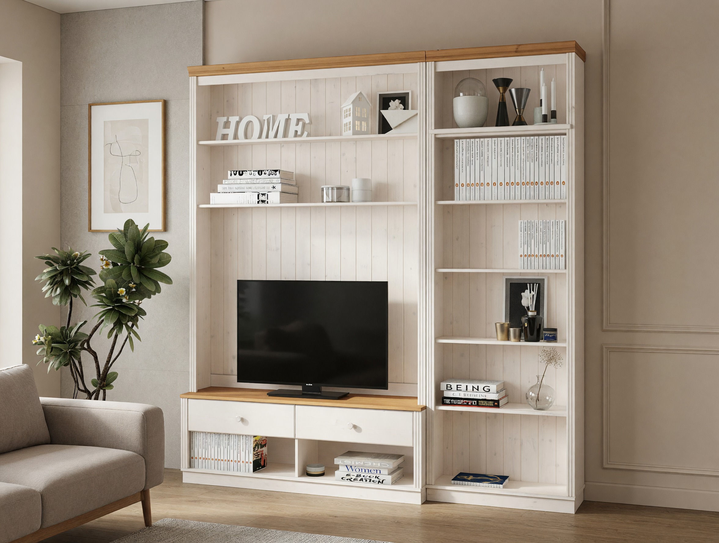 Nappali szett Saltoro 106 (Fehér + Mézes tölgy)