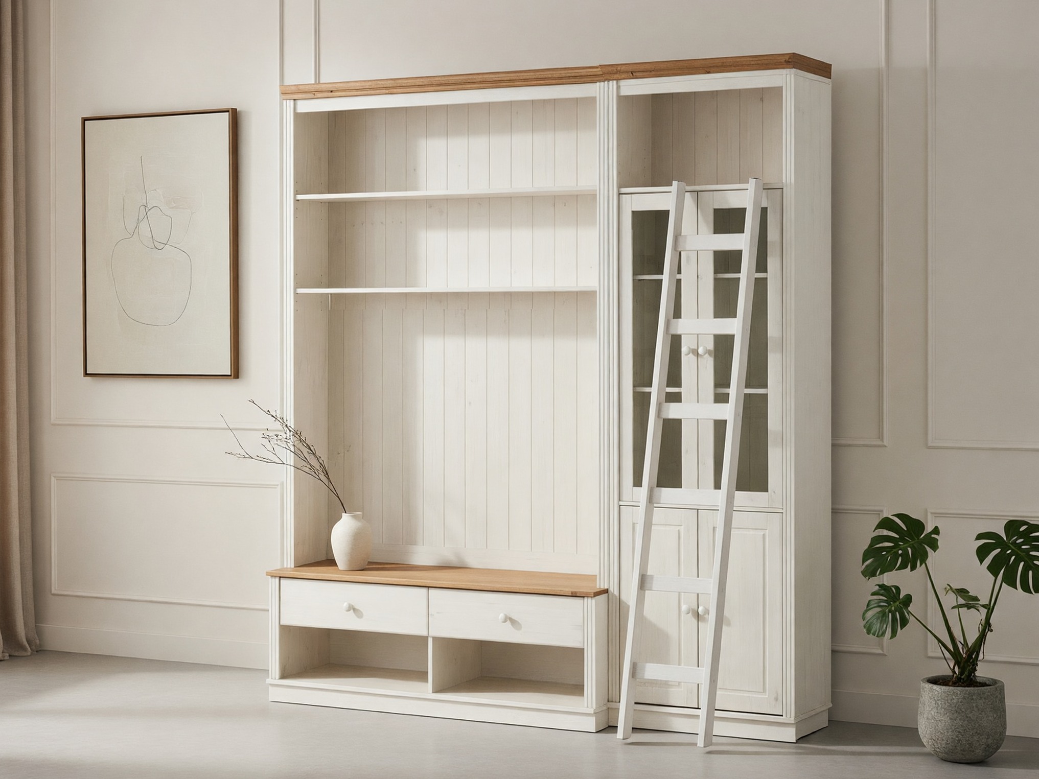 Nappali szett Saltoro 125 (Fehér + Mézes tölgy)