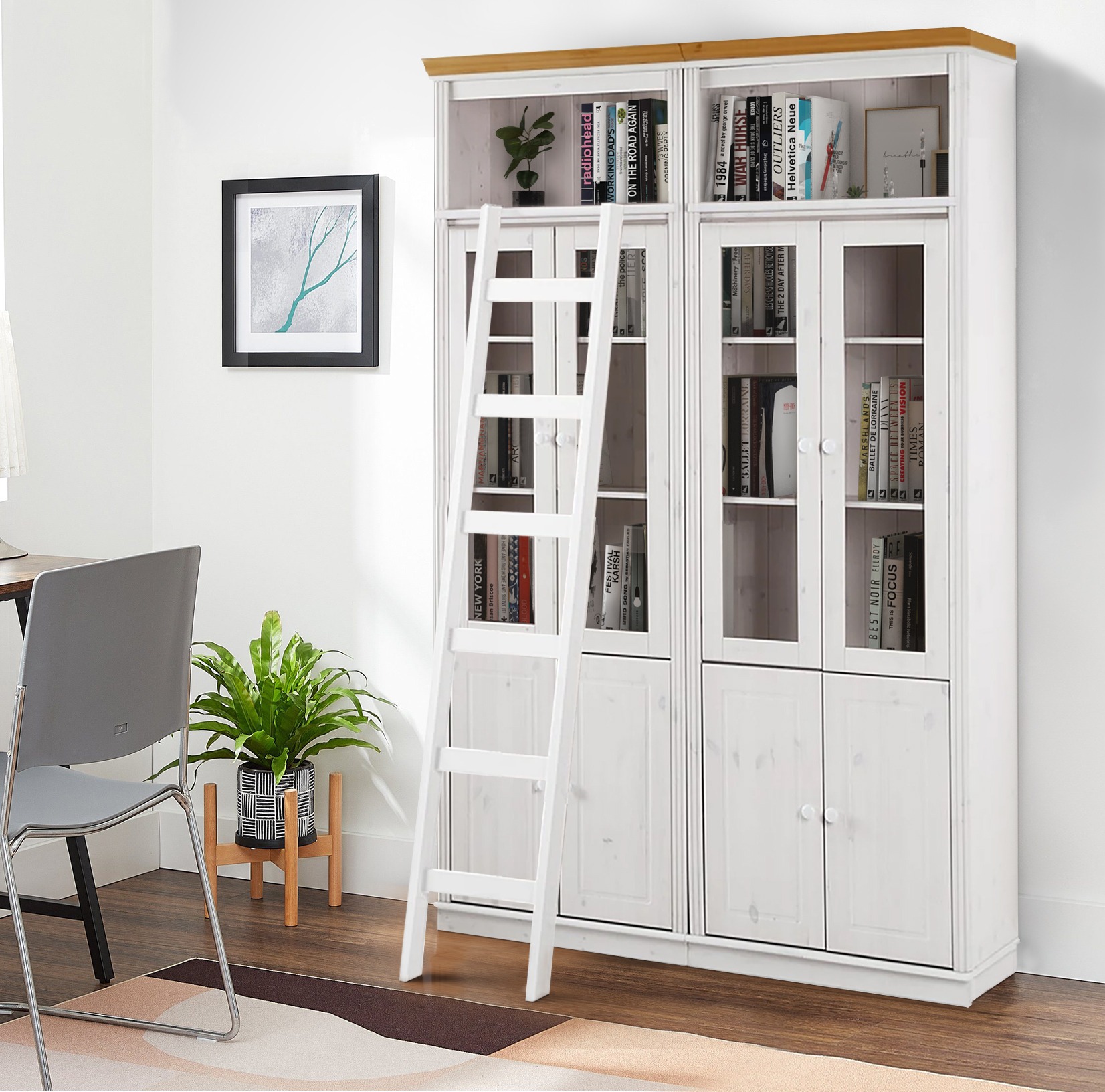 Polc szett Saltoro 120 (Fehér + Mézes tölgy)