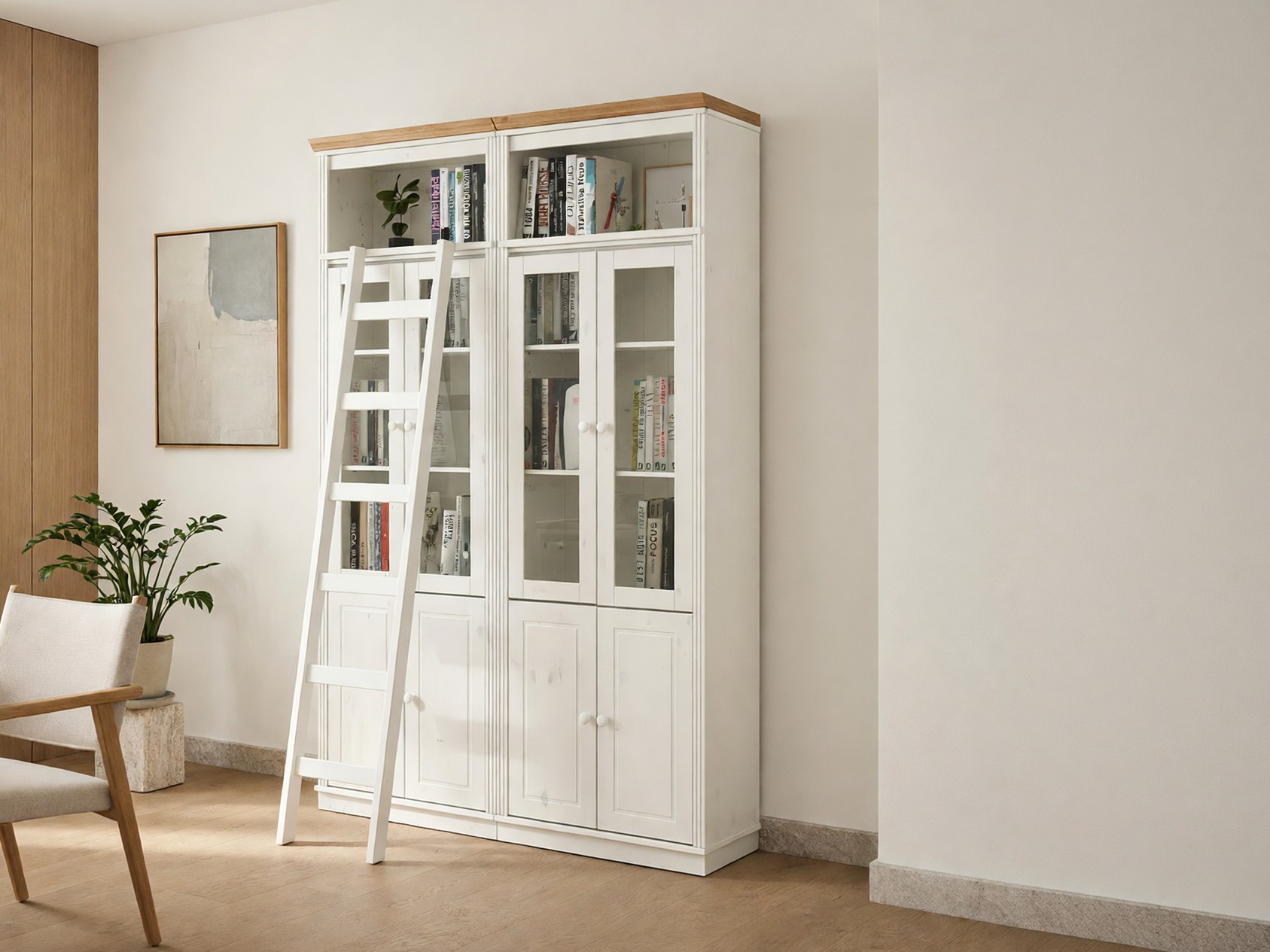 Polc szett Saltoro 120 (Fehér + Mézes tölgy)