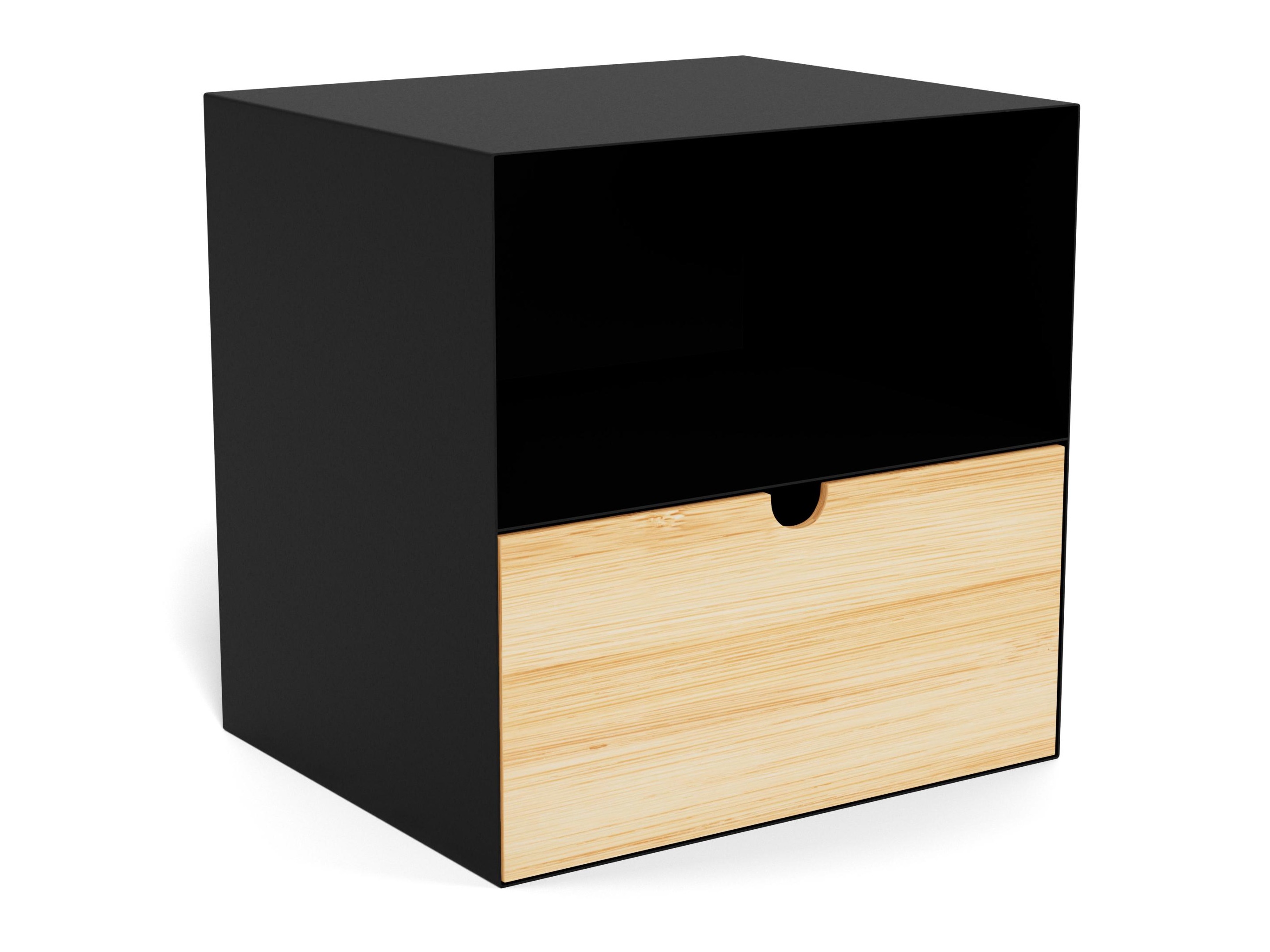 Éjjeliszekrény Norsica 375 (Fekete + Világos fa)