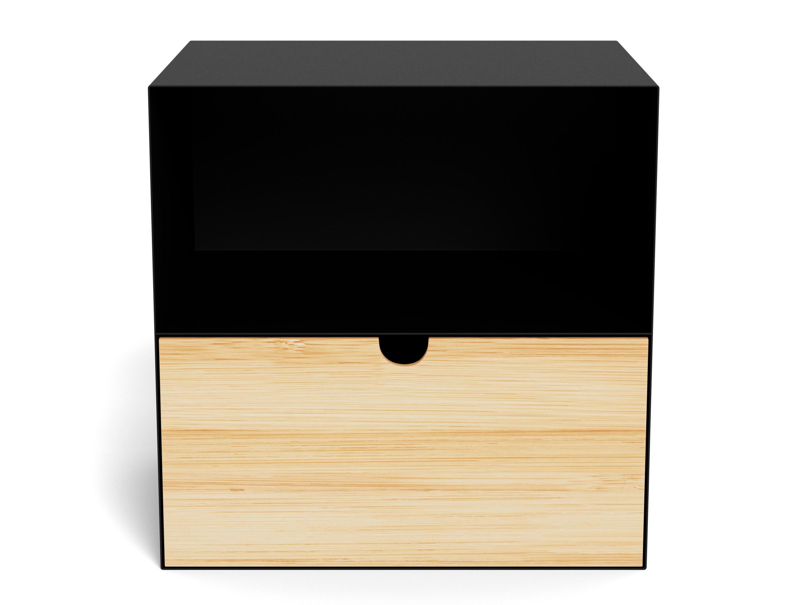 Éjjeliszekrény Norsica 375 (Fekete + Világos fa)