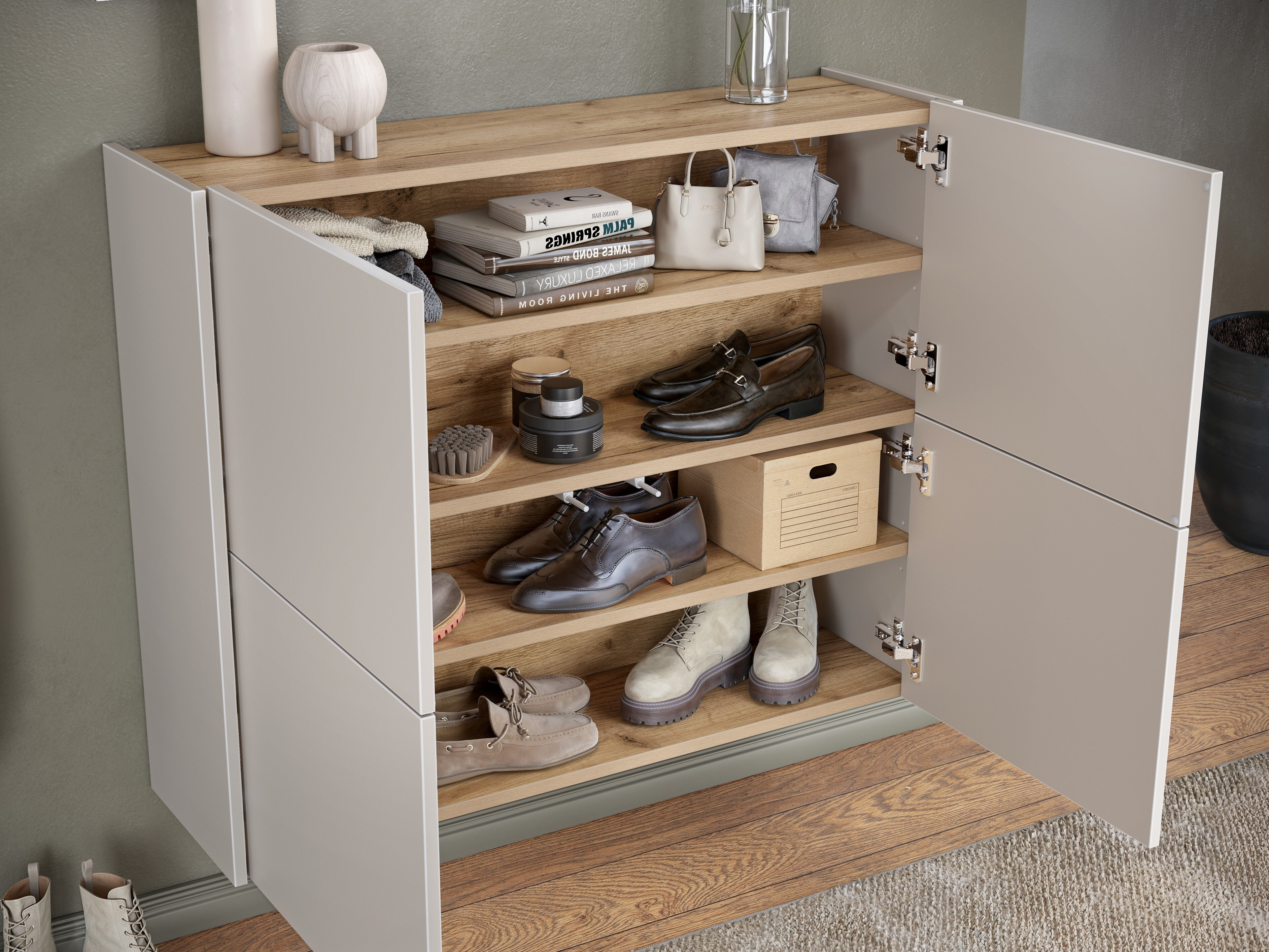 Cipőtároló Levfena 101 (Kasmír + Navarra tölgy)