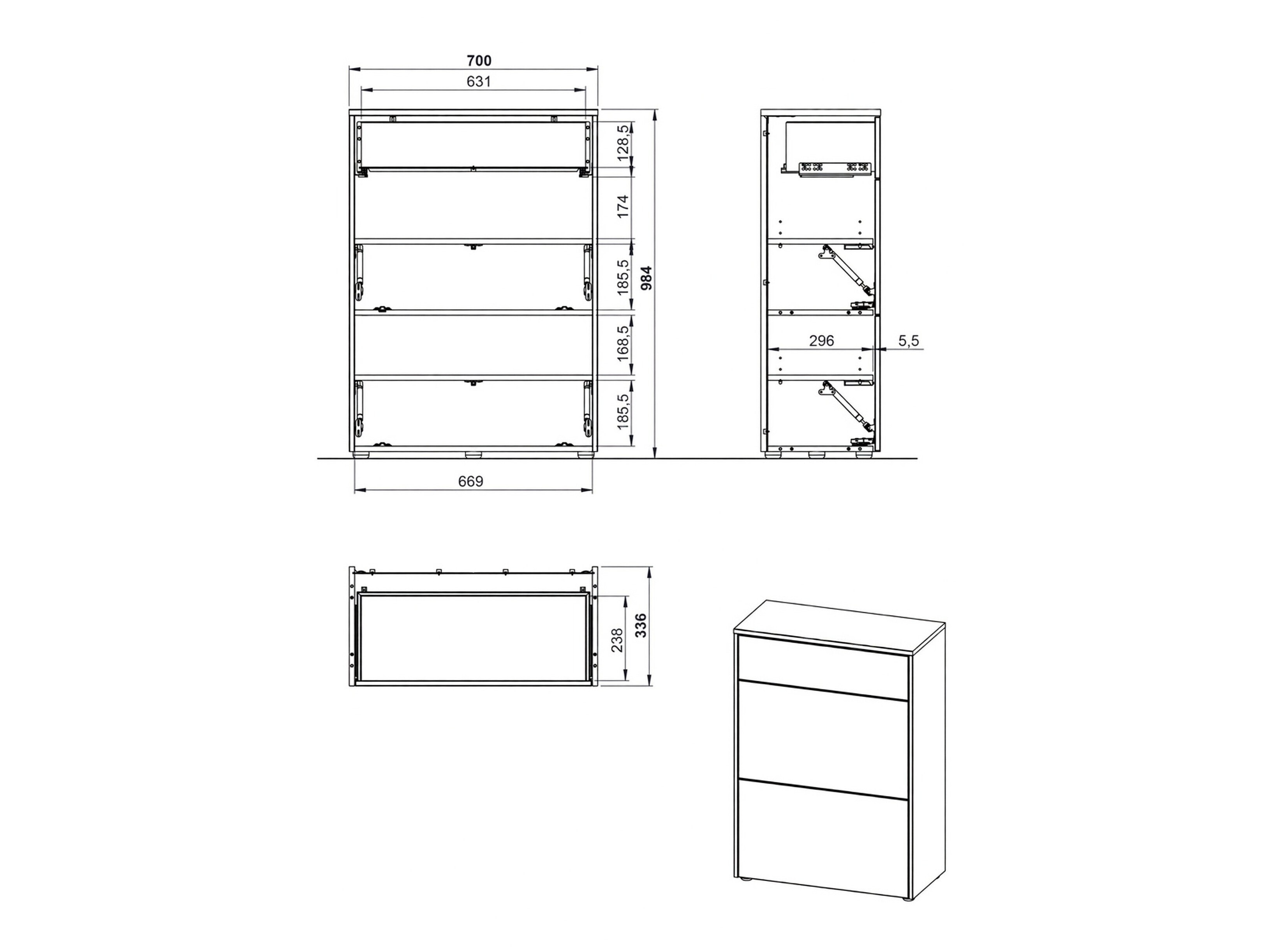 Cipőtároló Levfena 102 (Kasmír + Navarra tölgy)