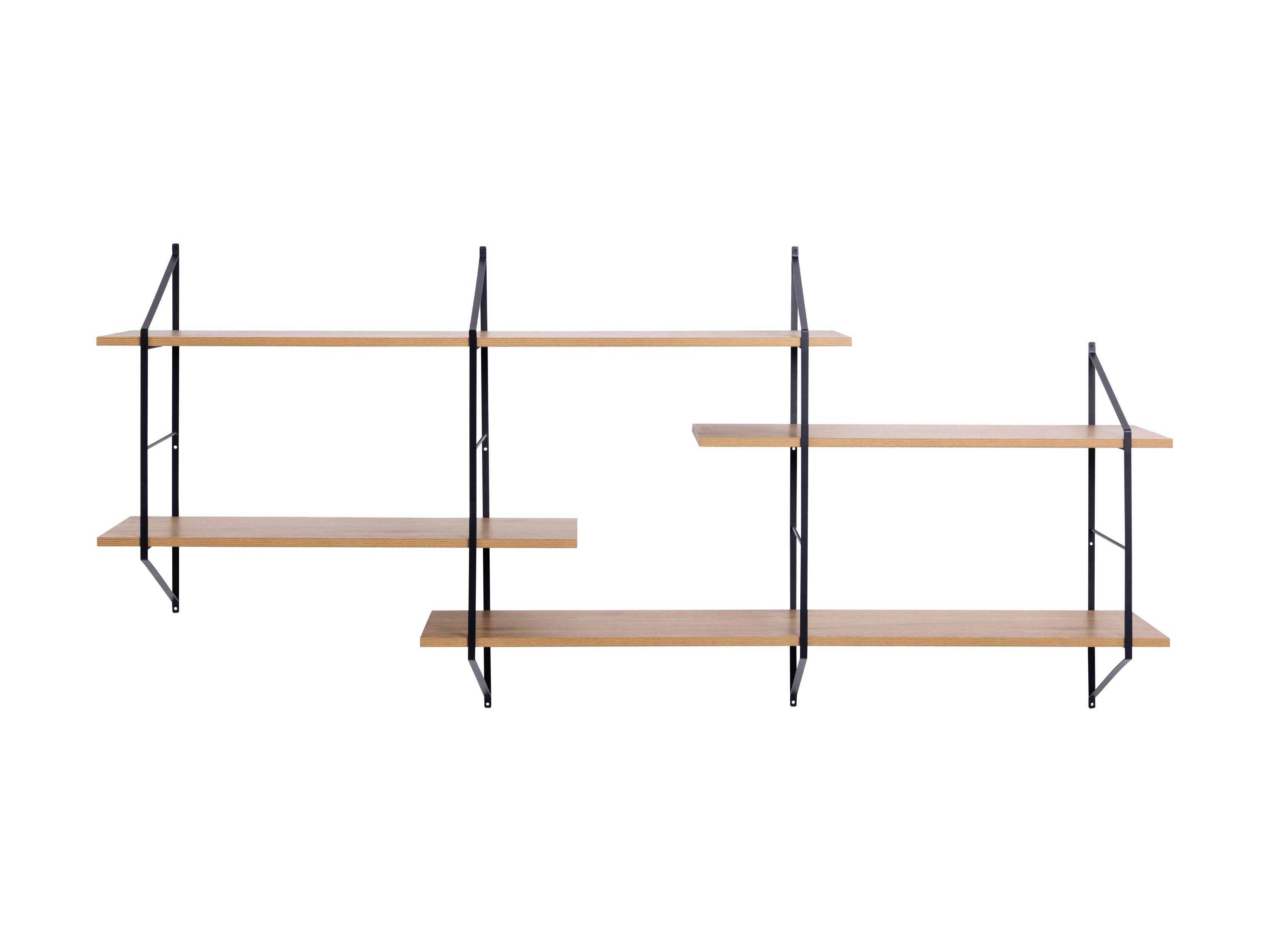 Fali polc Norsica 447 (Világosbarna + Fekete)