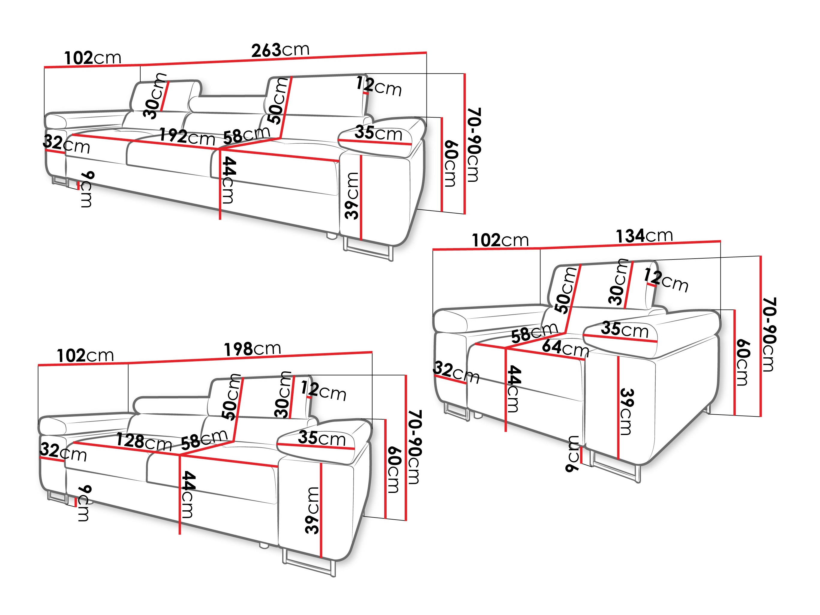Kárpitozott bútorok Comfivo Vinetum (Margo 227.09)