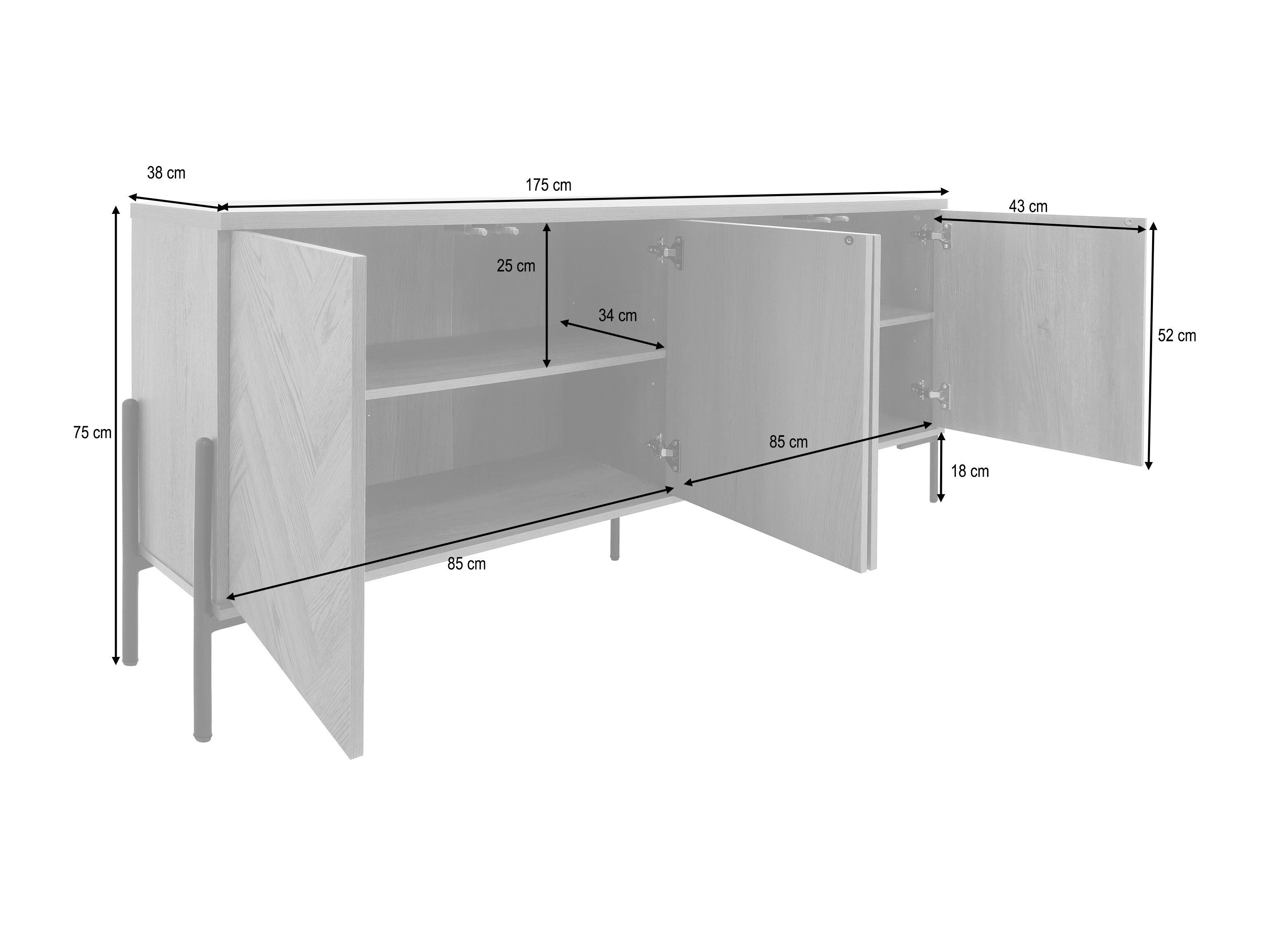 Szekrény Denton 1523 (Tölgy)