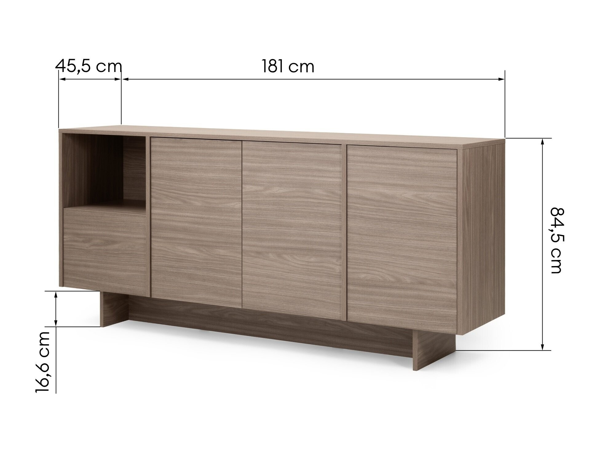 Szekrény Sosone 100 (Sötét tölgy)