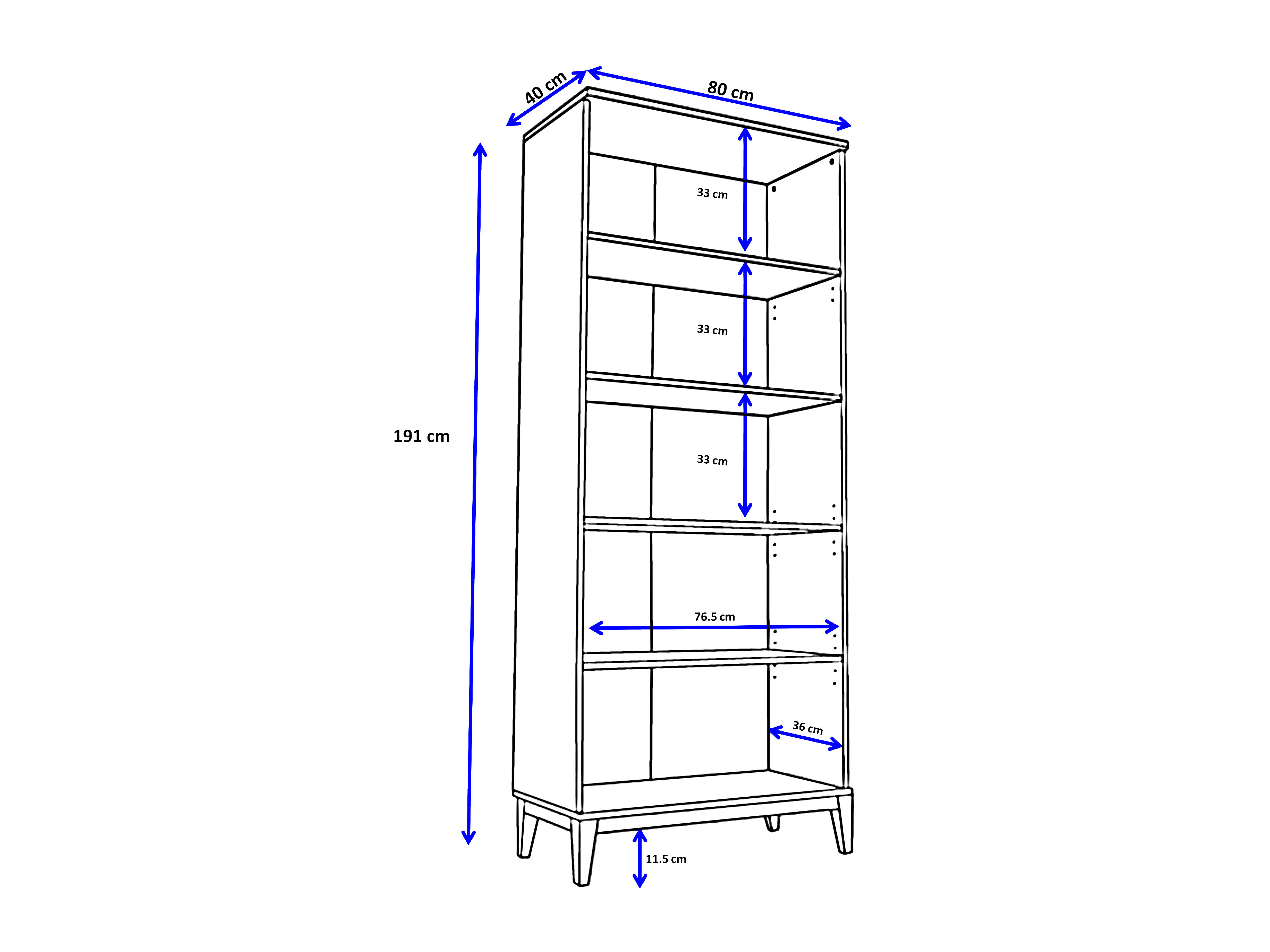 Könyvespolc Felmelo 101 (Fehér + Wotan tölgy)