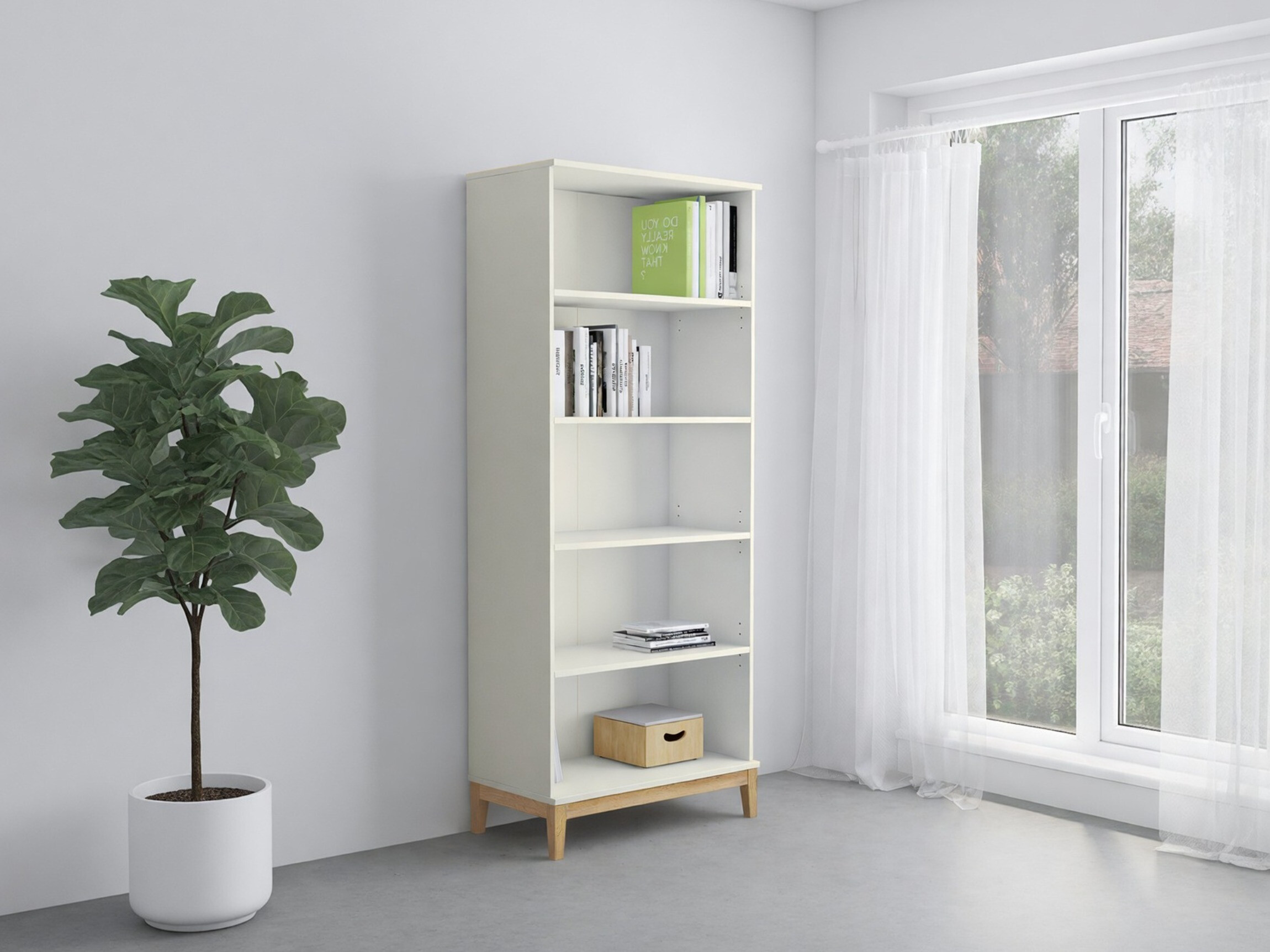 Könyvespolc Felmelo 101 (Fehér + Wotan tölgy)