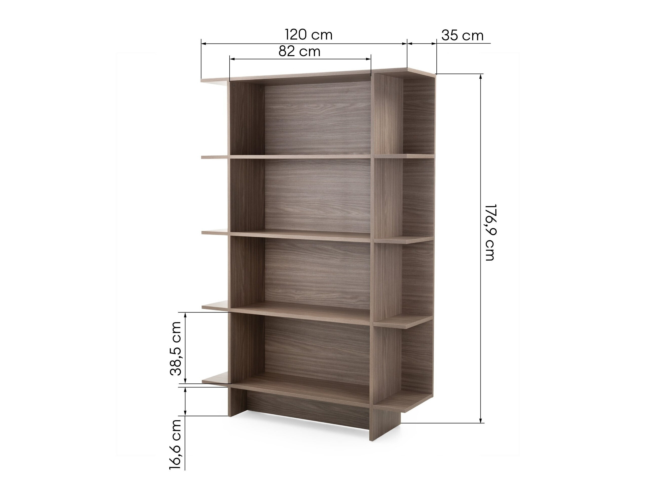 Könyvespolc Sosone 101 (Sötét tölgy)