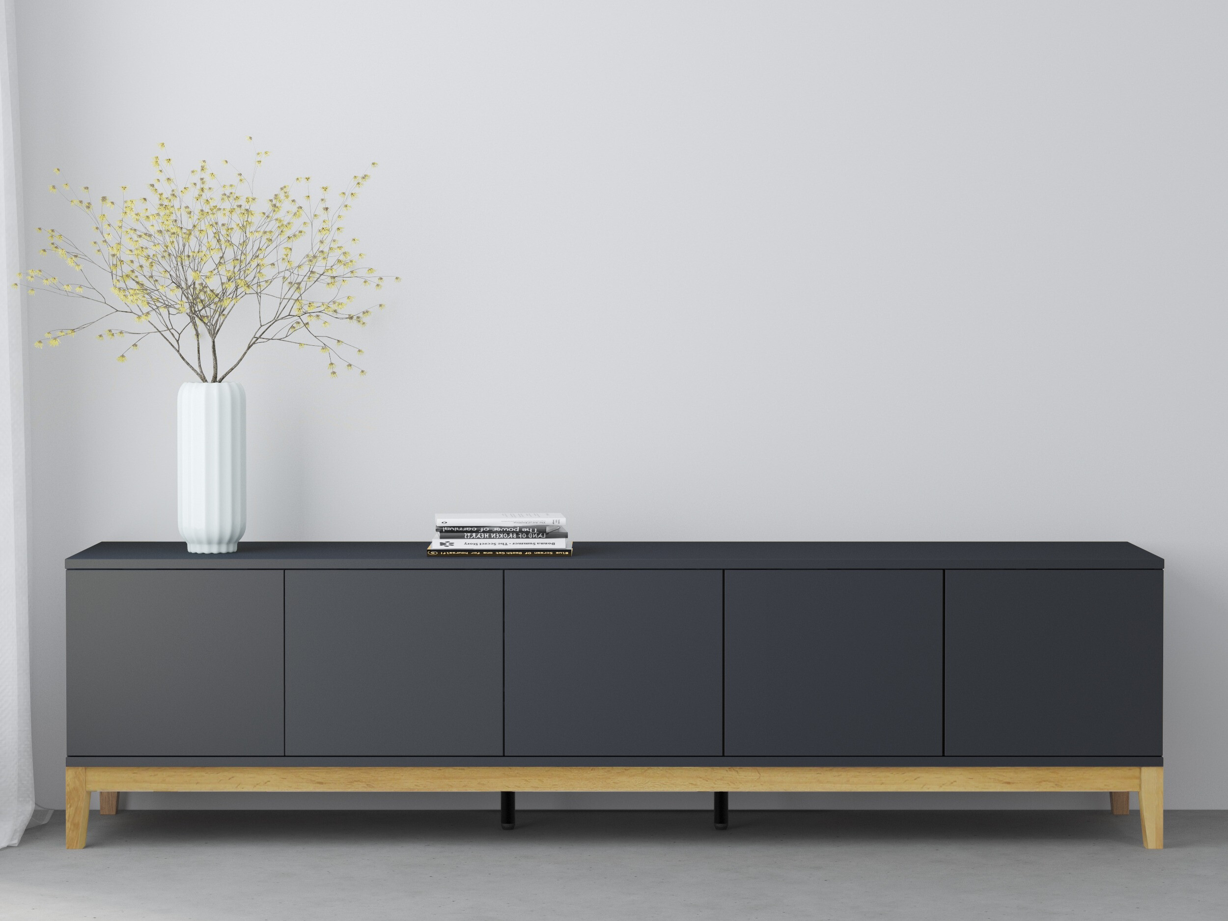 TV-állvány Felmelo 100 (Szürke + Wotan tölgy)