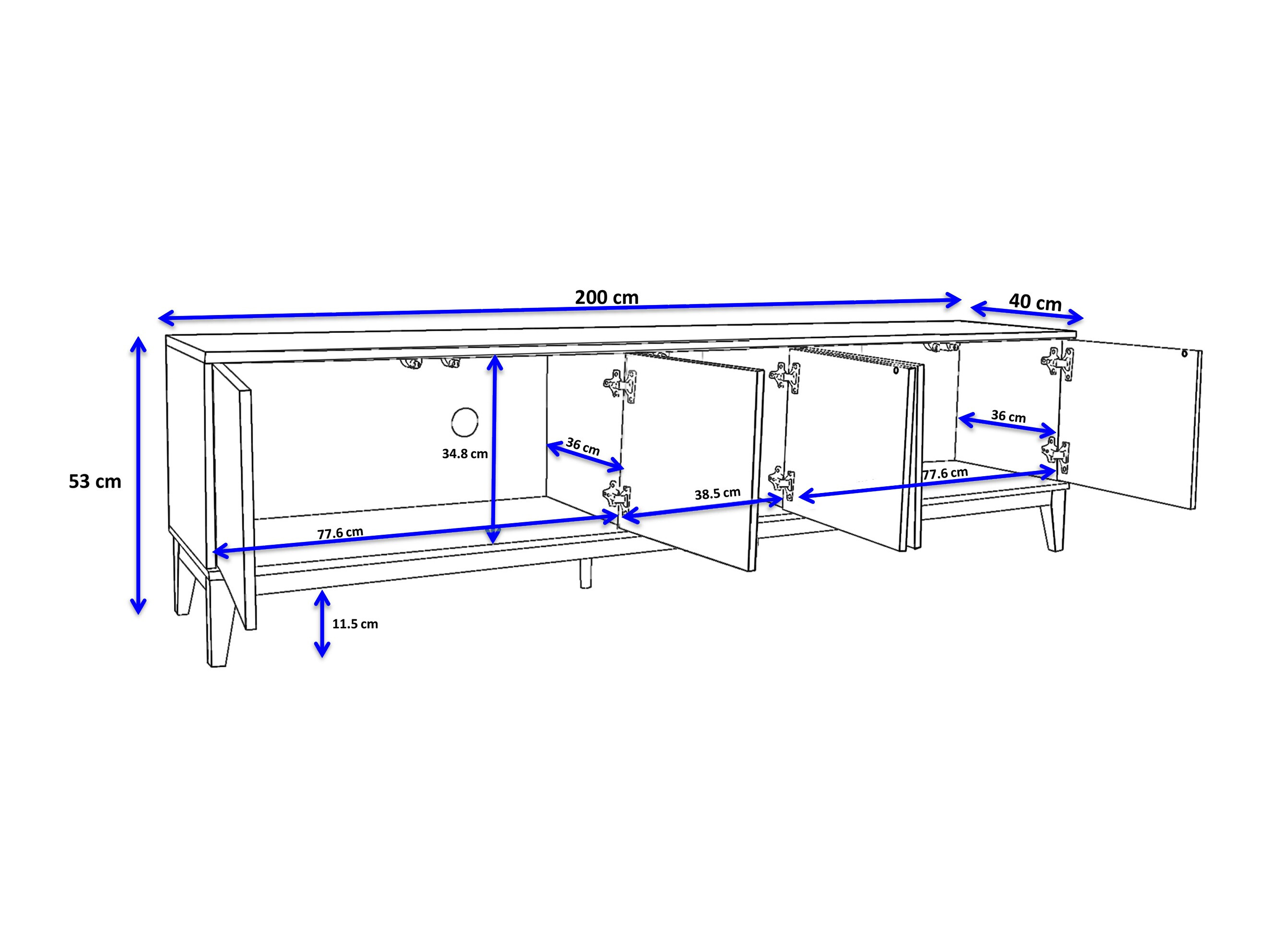 TV-állvány Felmelo 100 (Szürke + Wotan tölgy)