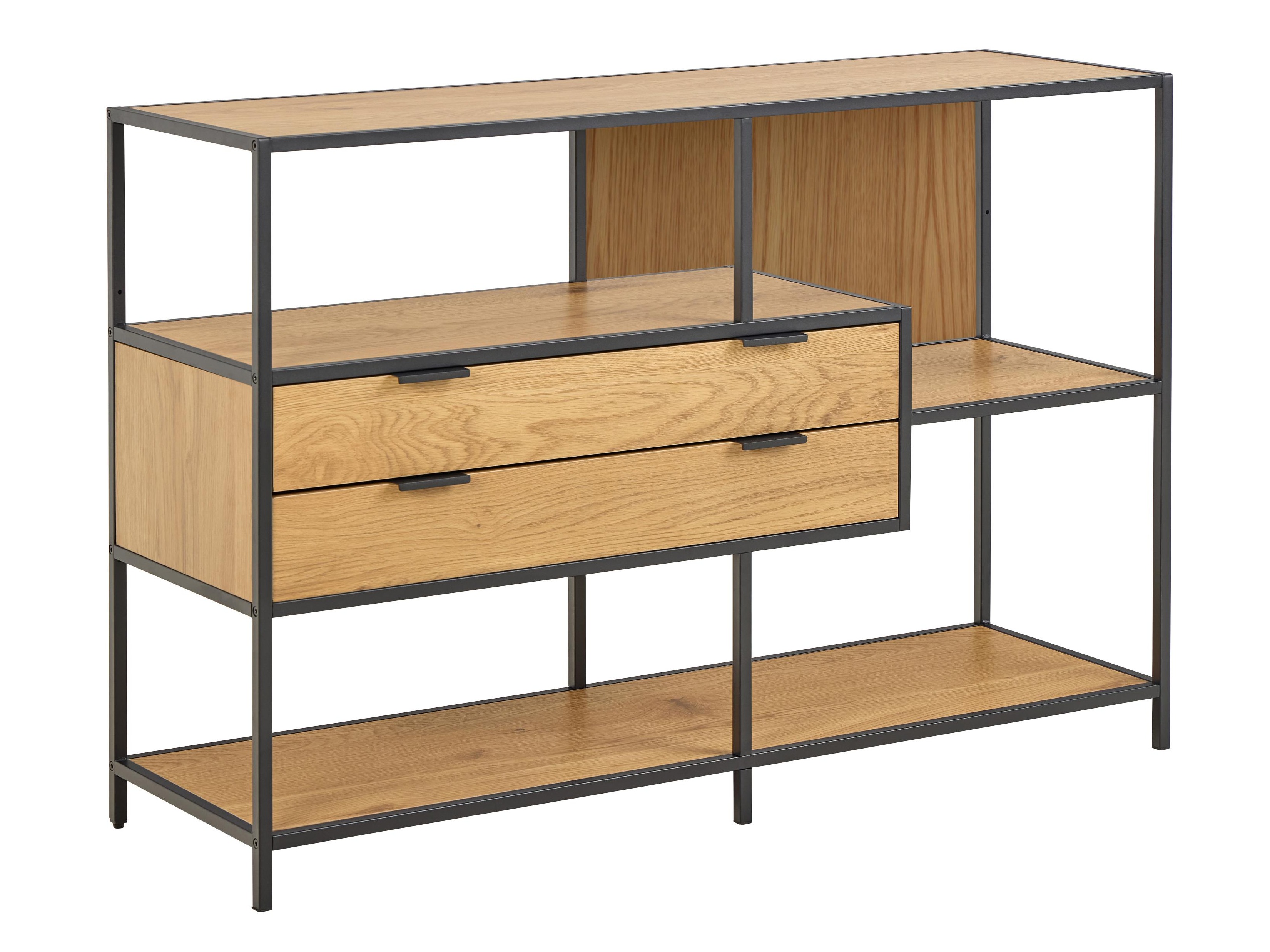 Könyvespolc Norsica Sevferi 183 (Fekete + Vad tölgy)