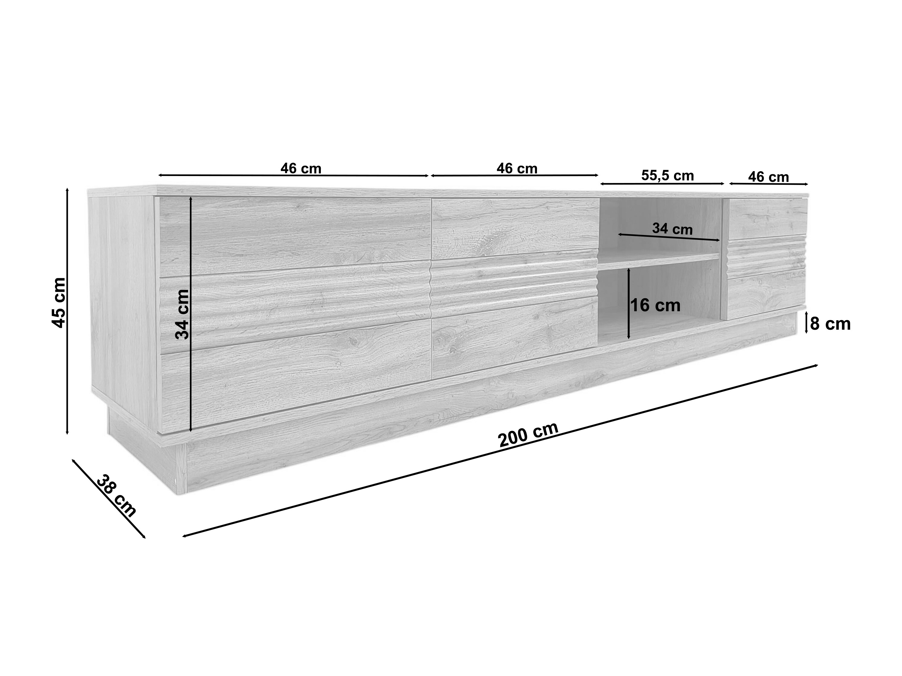 TV-állvány Denton 1526 (Fehér)