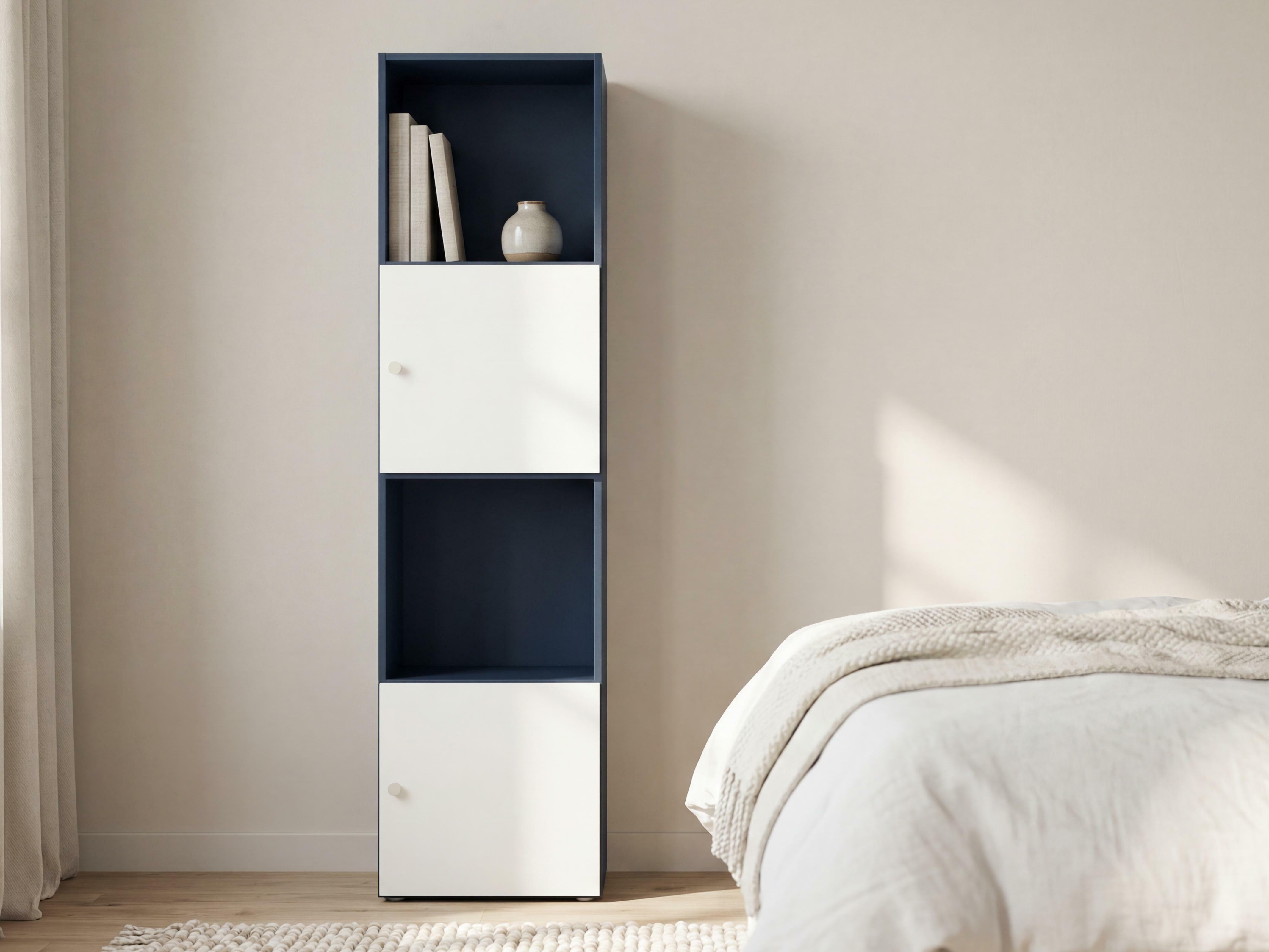 Könyvespolc Tornolo 102 (Indigó + Fehér)