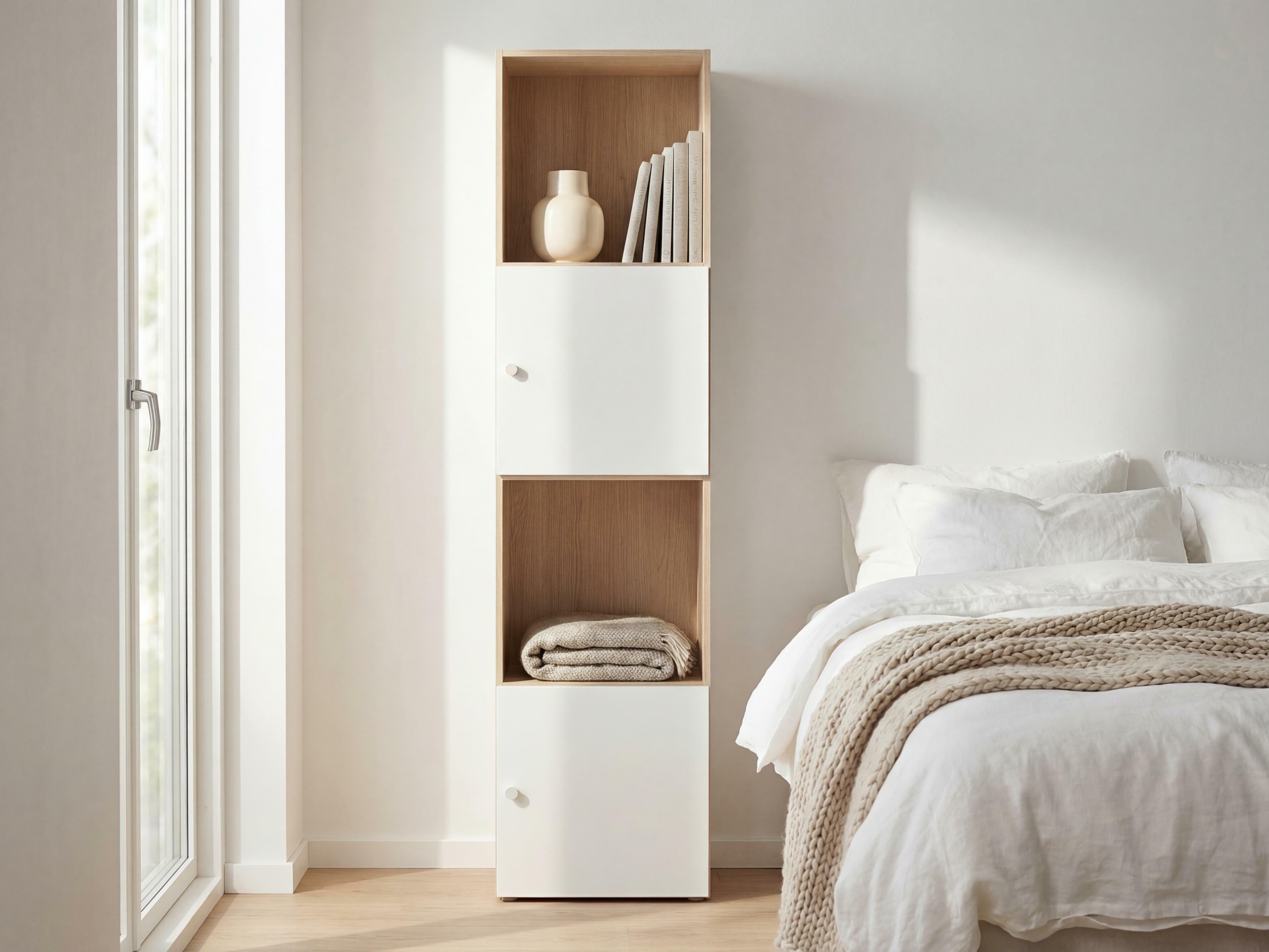 Könyvespolc Tornolo 102 (Világos tölgy + Fehér)