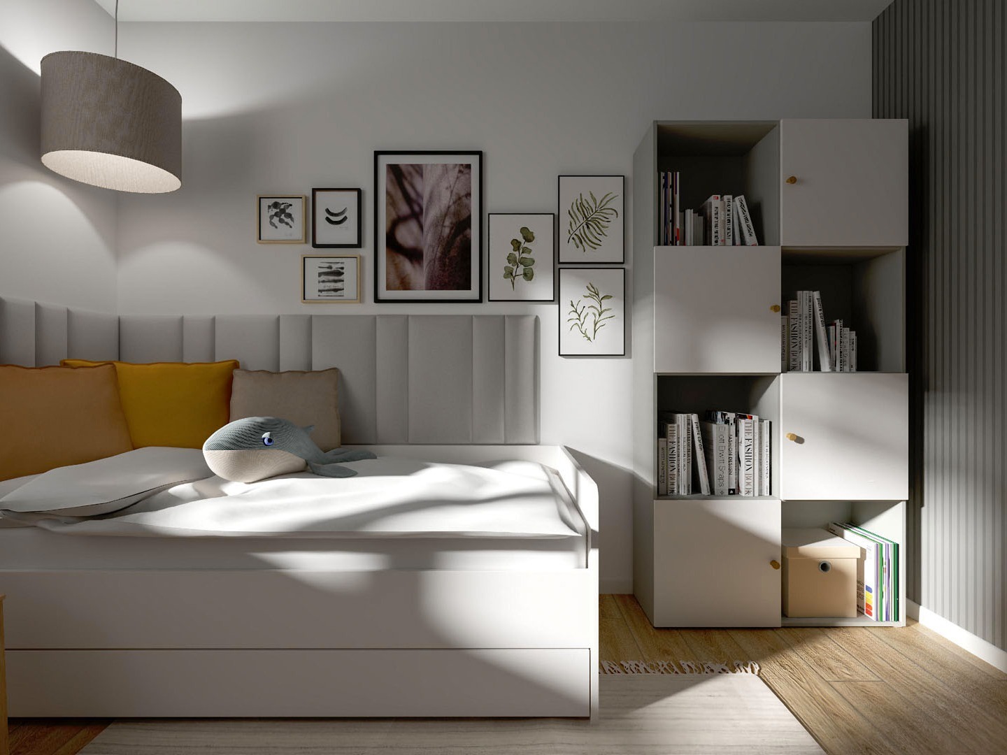 Könyvespolc Tornolo 120 (Szürke + Fehér)