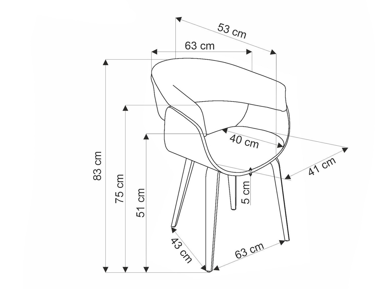 Szék Houston 1597 (Szürke + Dió)