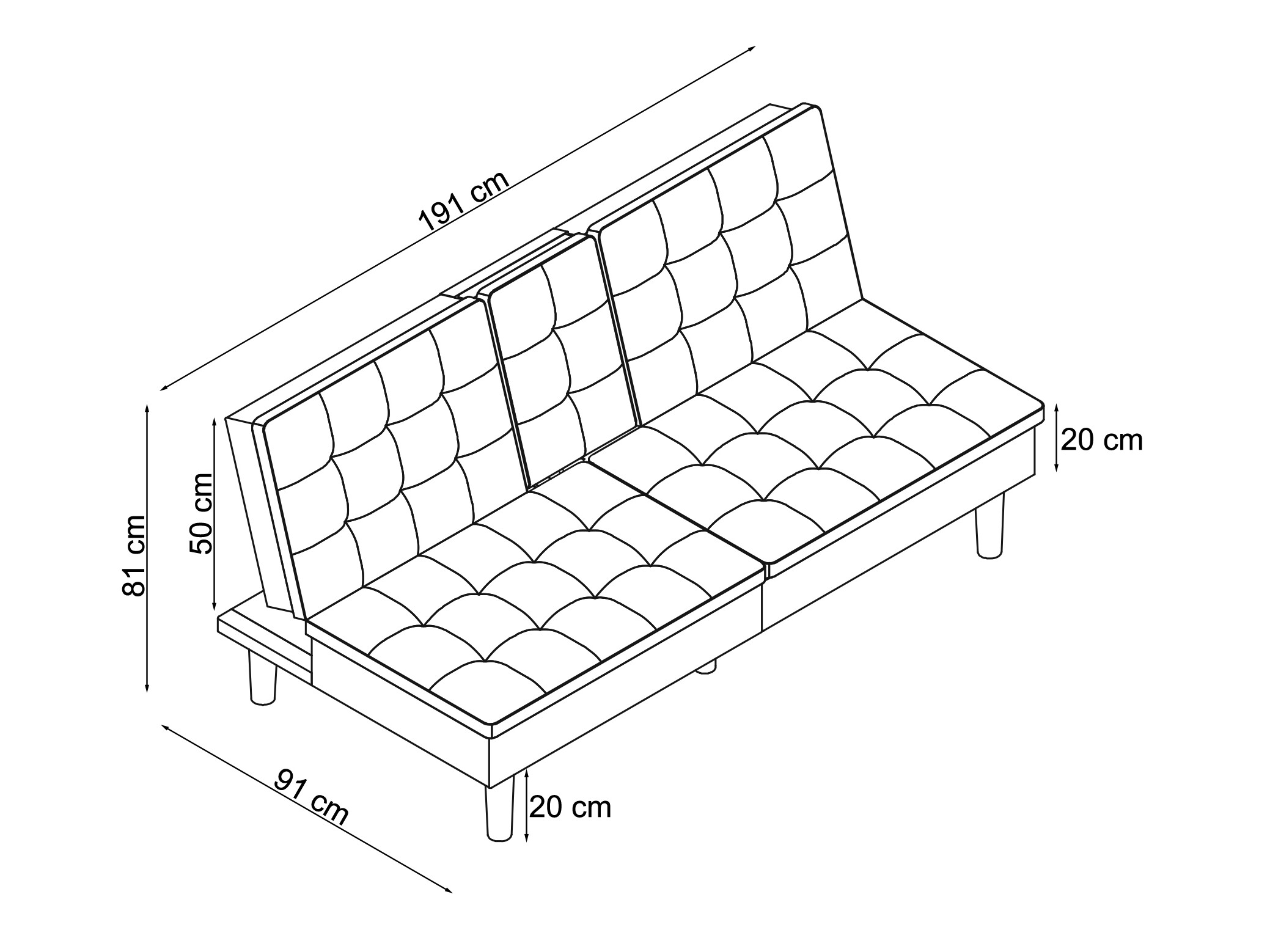 Kanapéágy Tulsa 683 (Szürke)