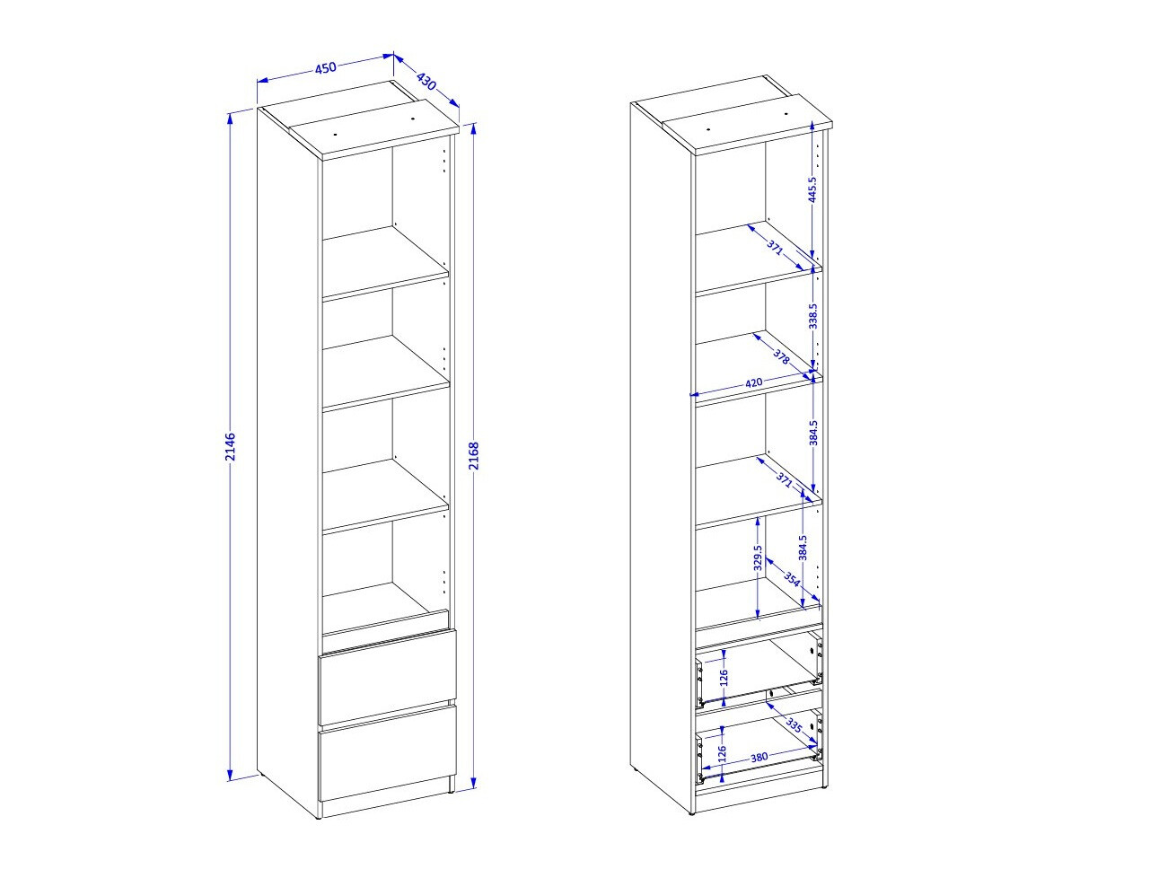 Könyvespolc Nolcala 111 (Tölgy + Bézs)