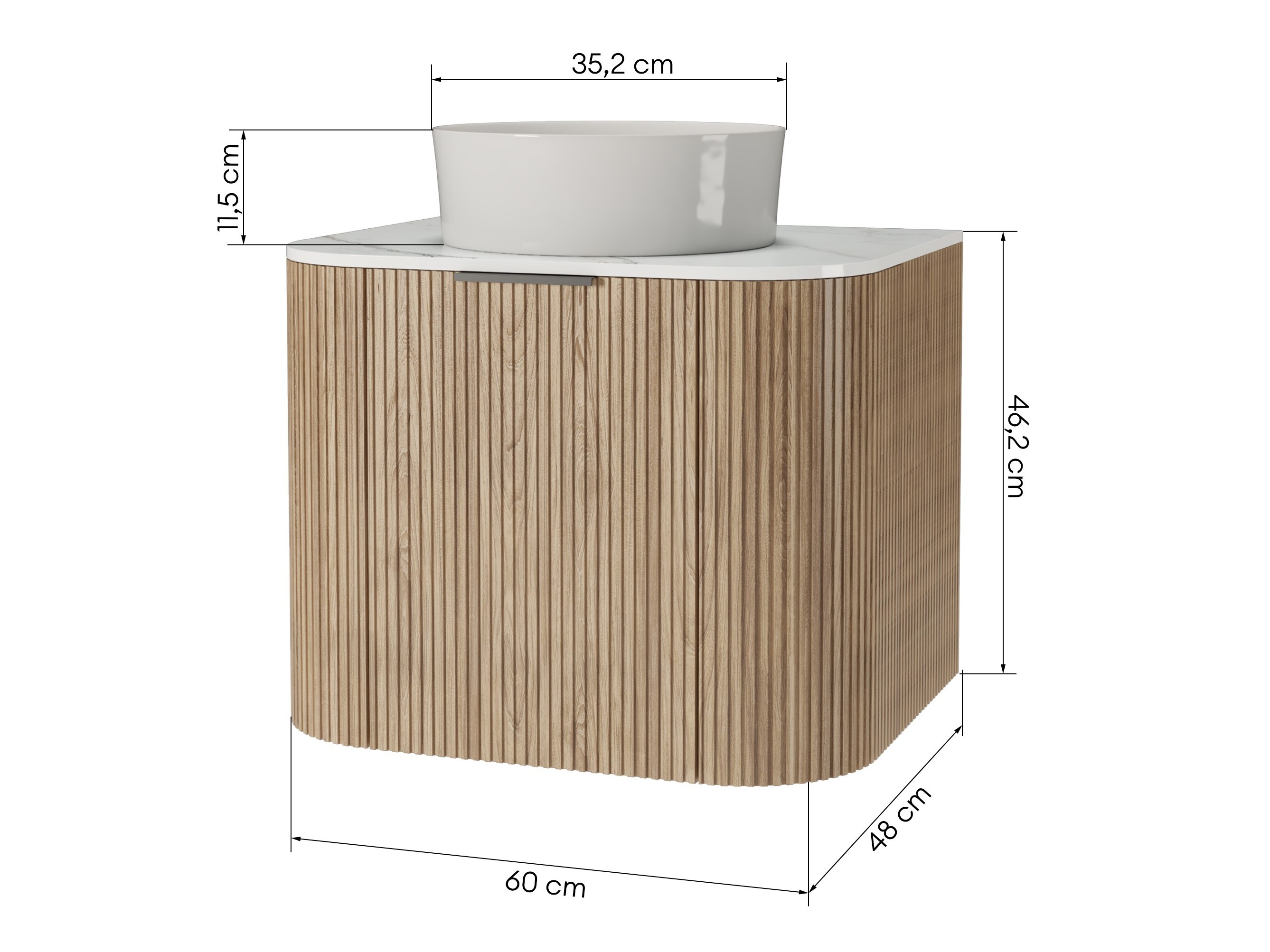 Fali szekrény mosdónak Burleson 624