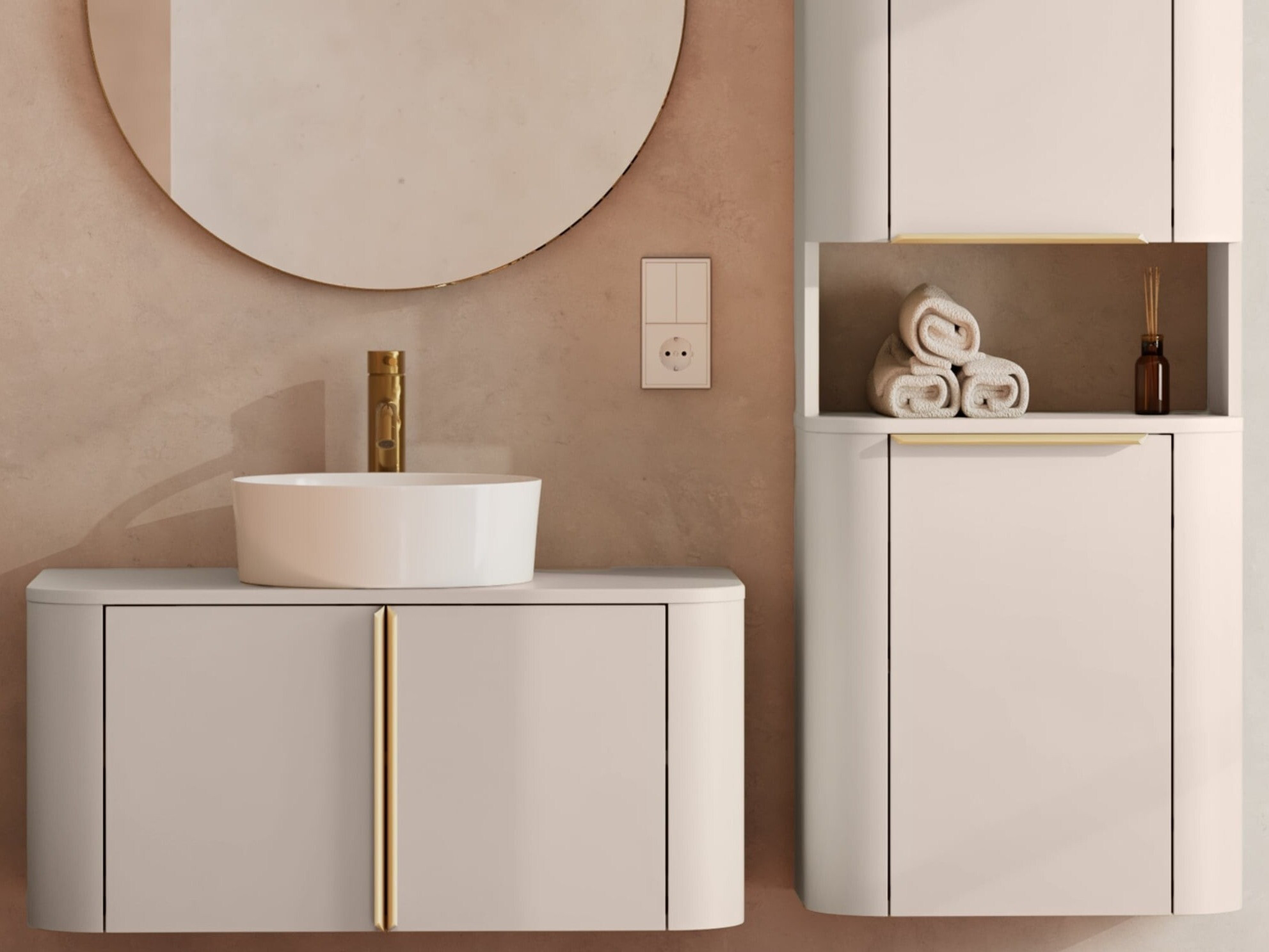 Fali szekrény mosdónak Burleson 627 (Kasmír)