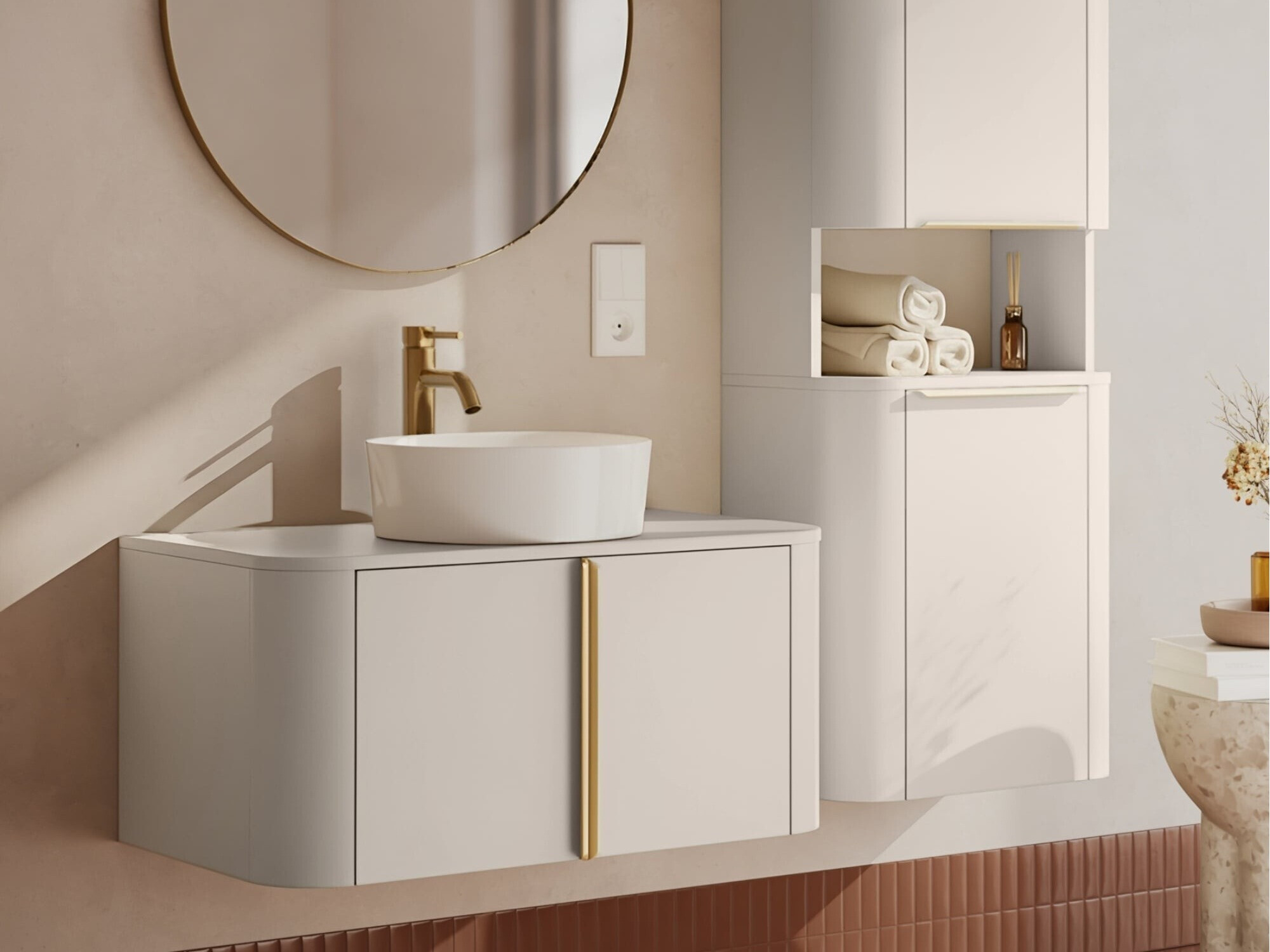 Fali szekrény mosdónak Burleson 627 (Kasmír)