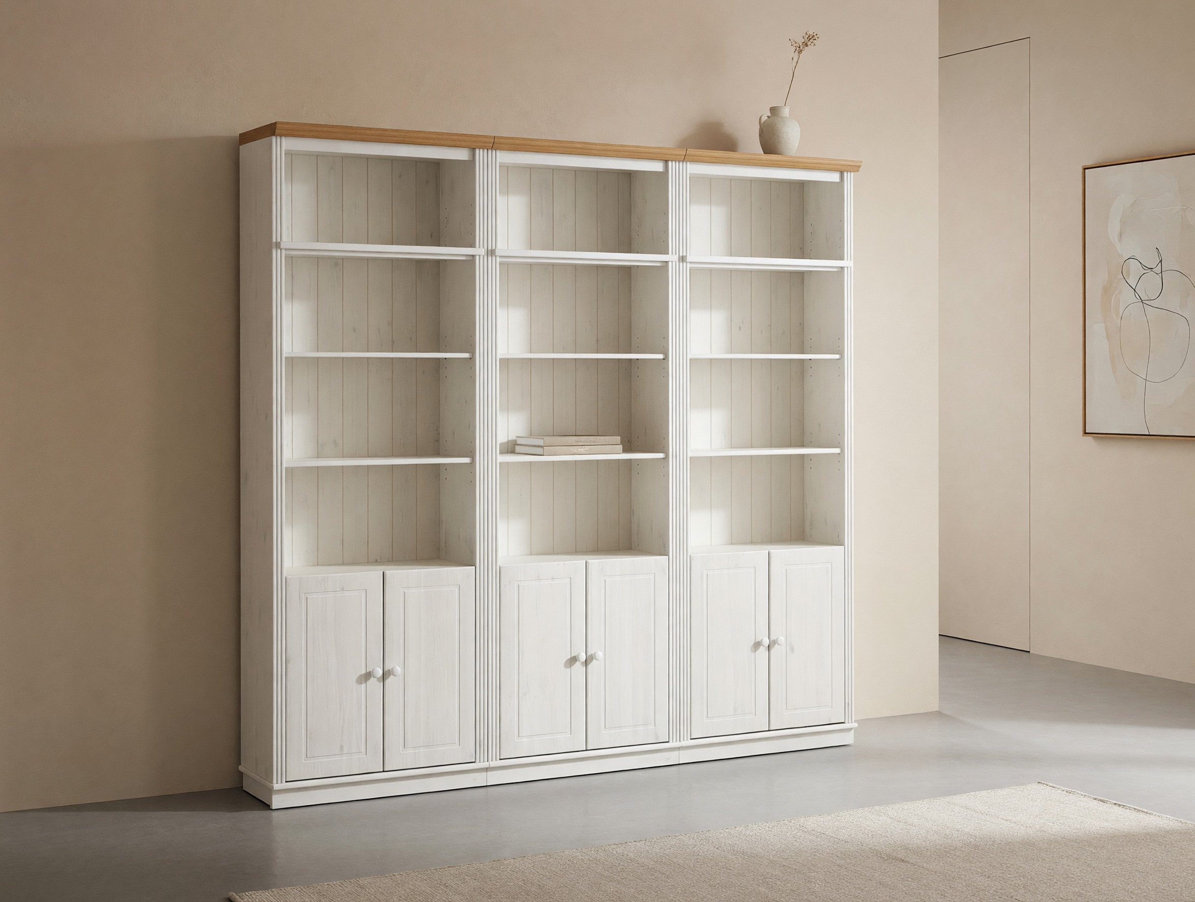 Polc szett Saltoro 117 (Fehér + Mézes tölgy)