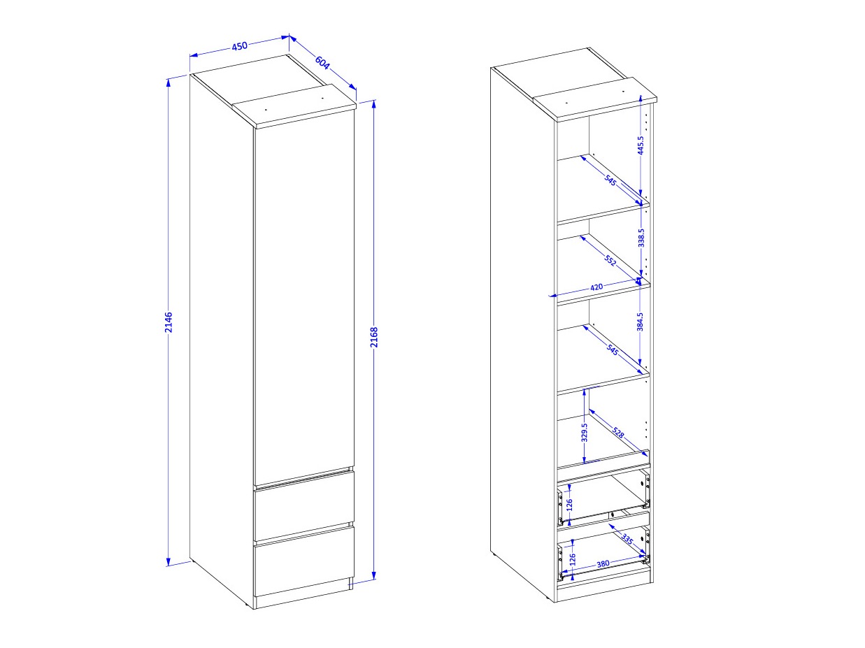 Gardróbszekrény Nolcala 119 (Tölgy + Bézs)