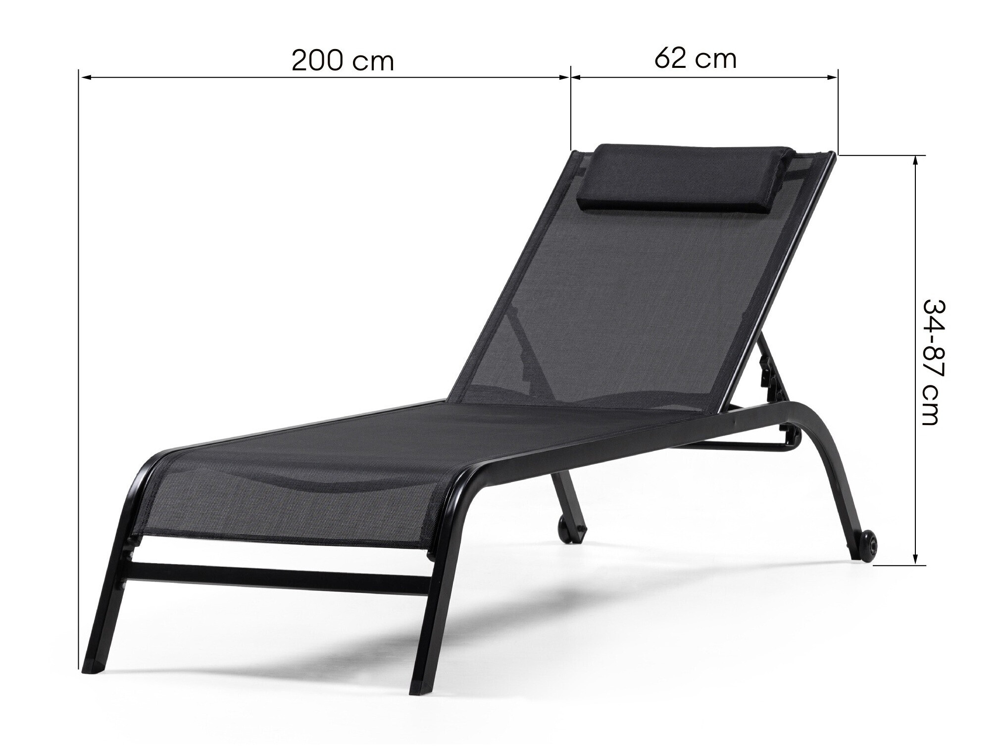 Kerti napozóágy Burleson 641 (Fekete)