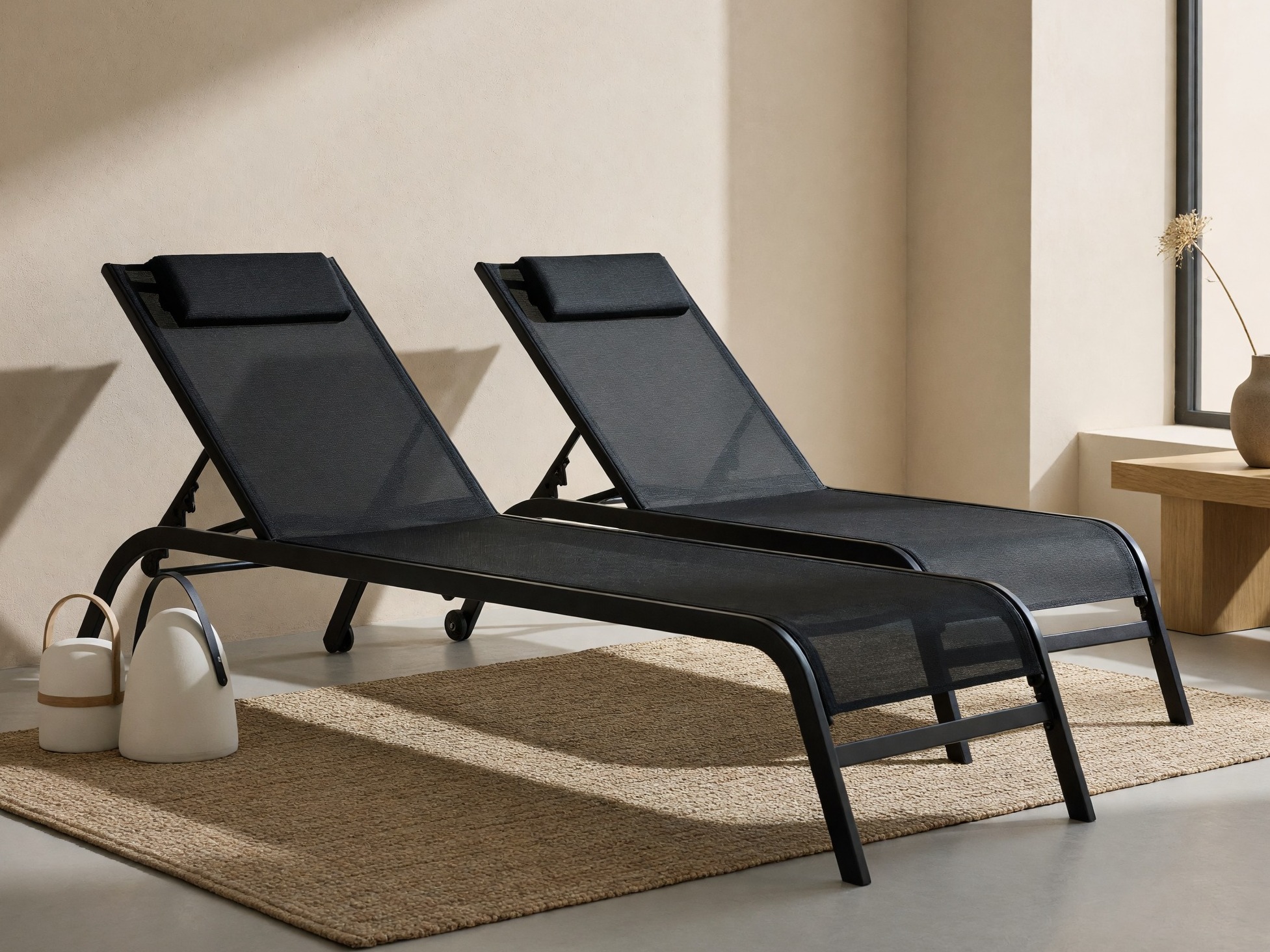 Kerti napozóágy Burleson 641 (Fekete)