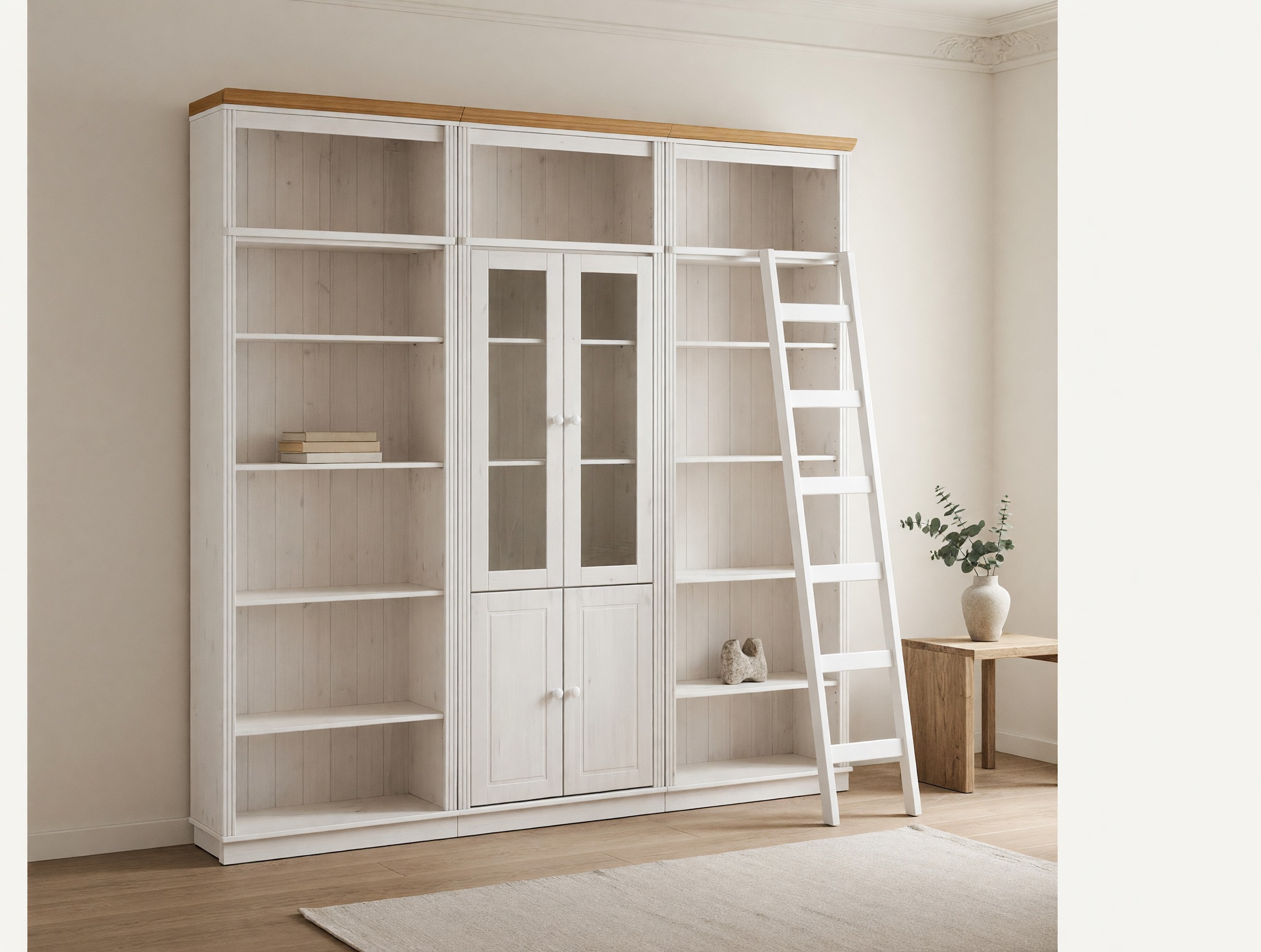 Polc szett Saltoro 126 (Fehér + Mézes tölgy)