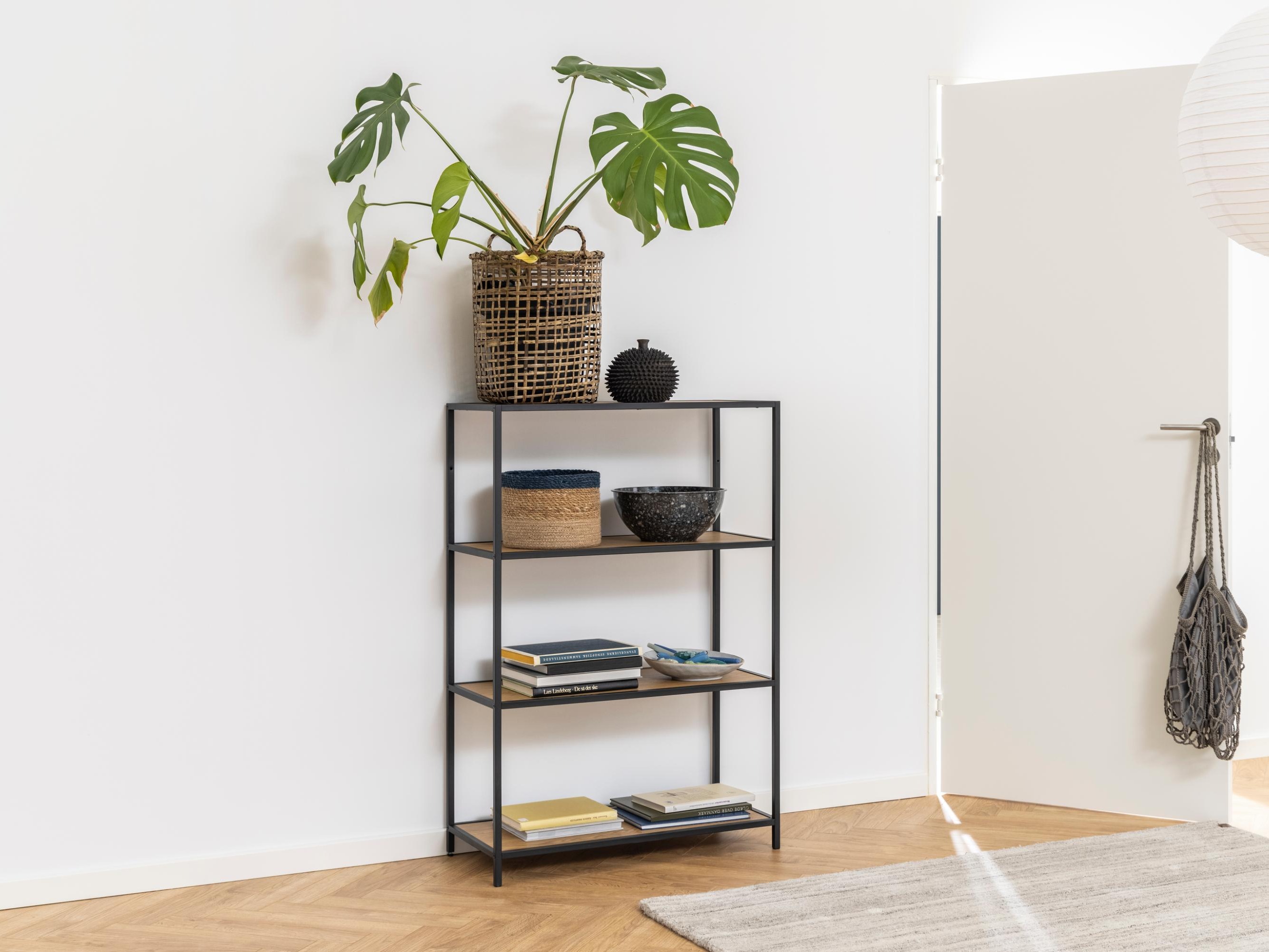 Könyvespolc Norsica Sevferi 105 (Vad tölgy + Fekete)