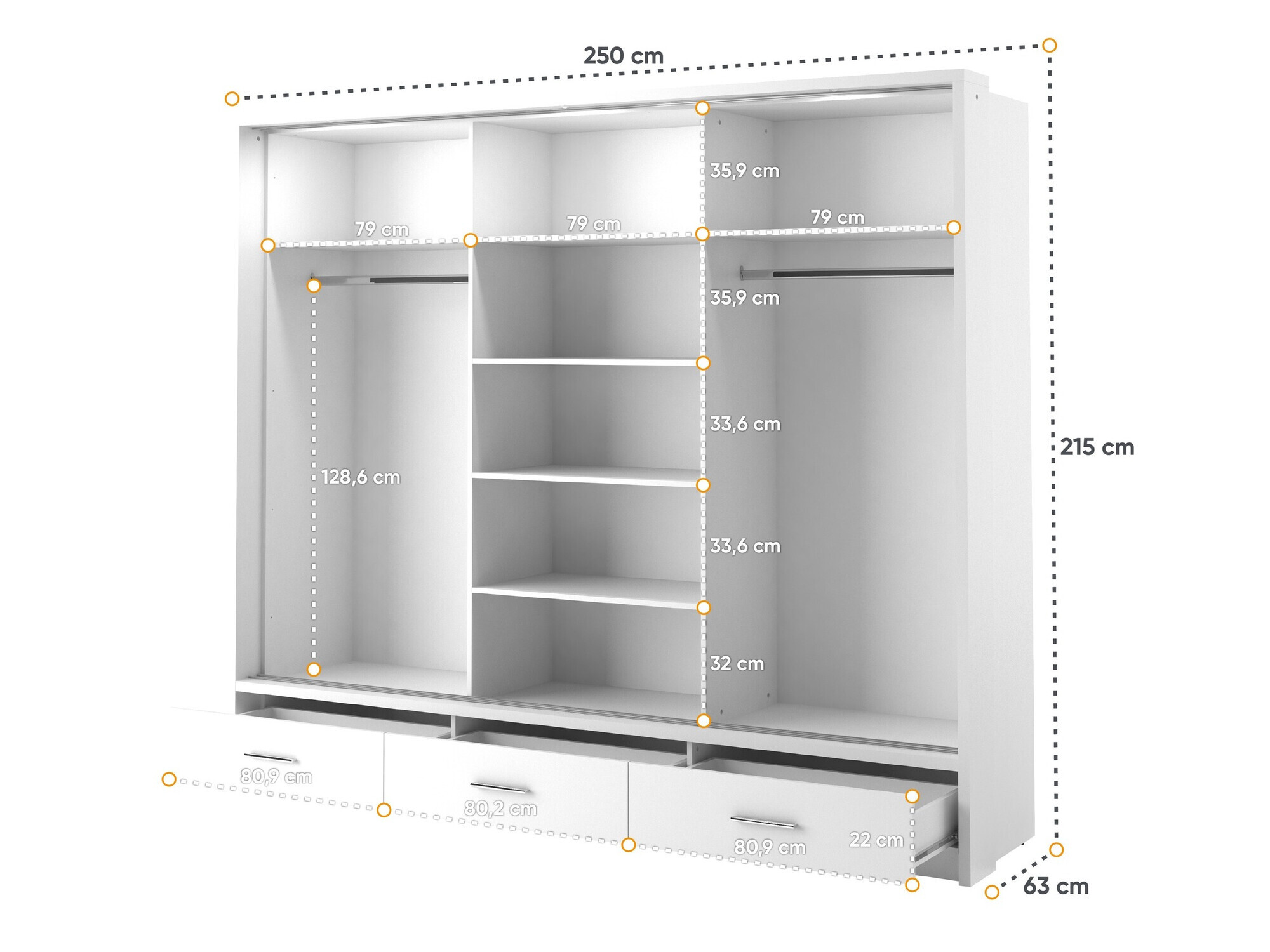 Gardróbszekrény Fresno 100 (Fekete)