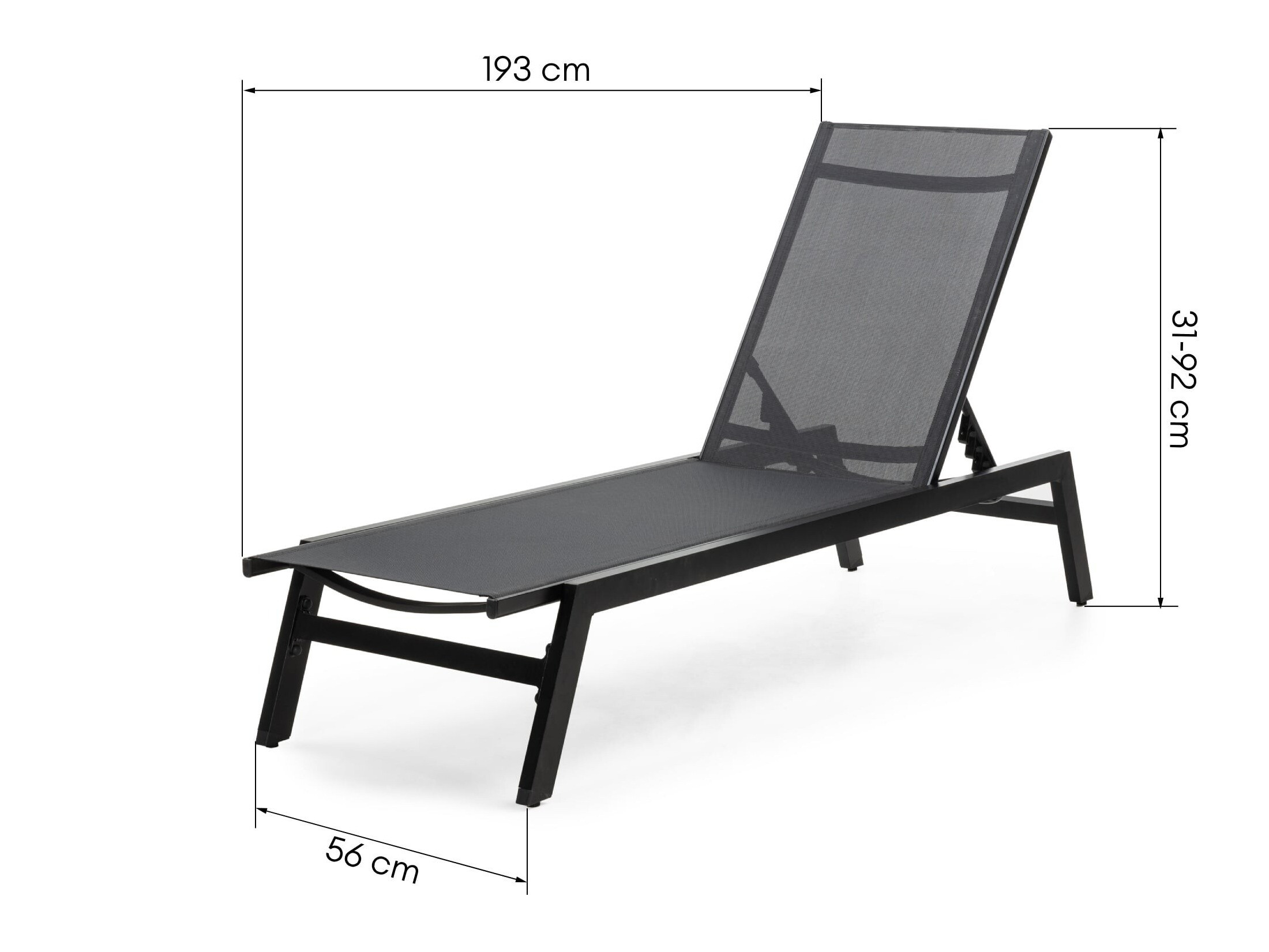 Kerti napozóágy Burleson 650 (Grafit)