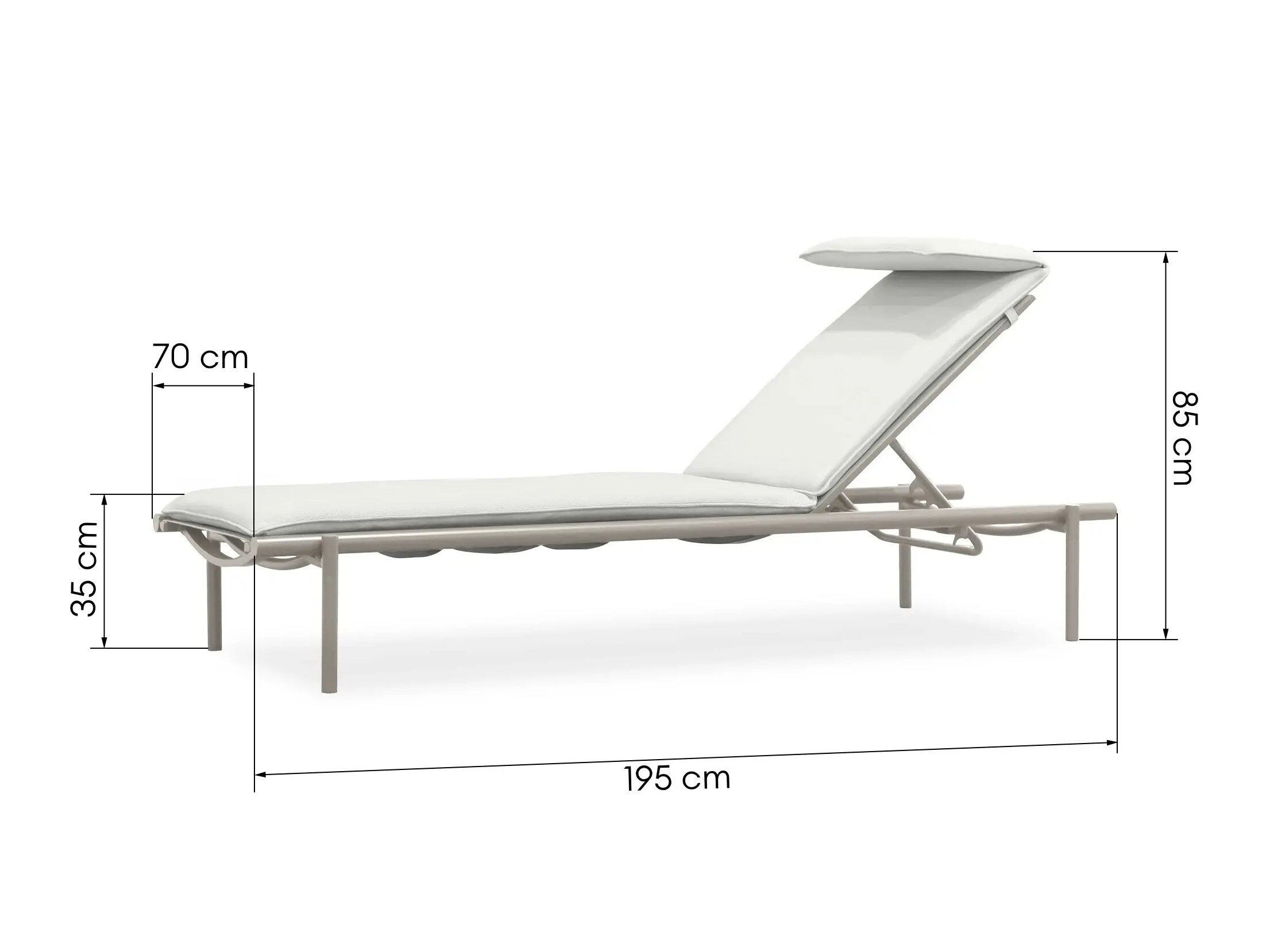 Kerti napozóágy Burleson 653 (Világosszürke + Világos bézs)