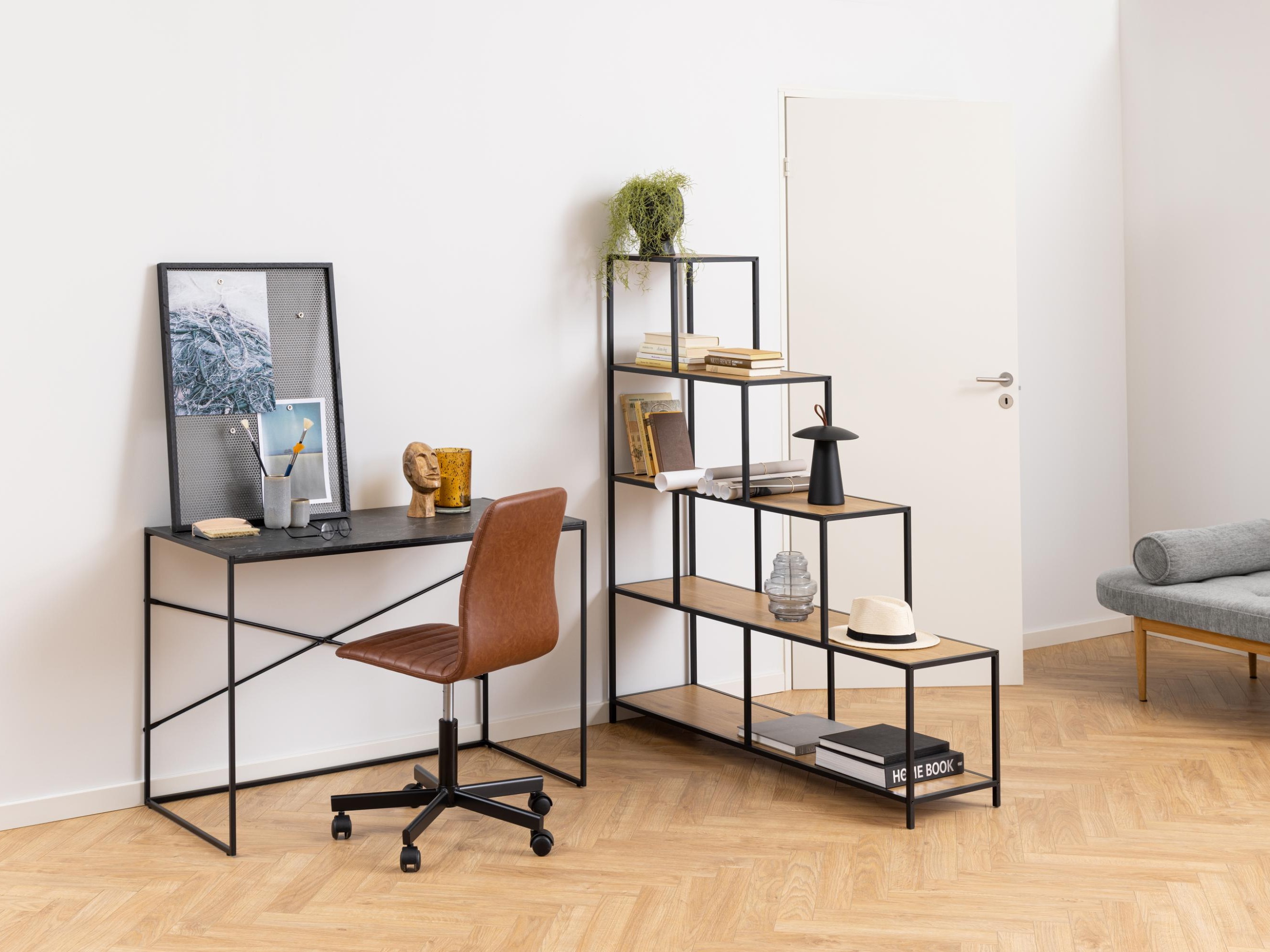 Könyvespolc Norsica Sevferi 153 (Fekete + Vad tölgy)