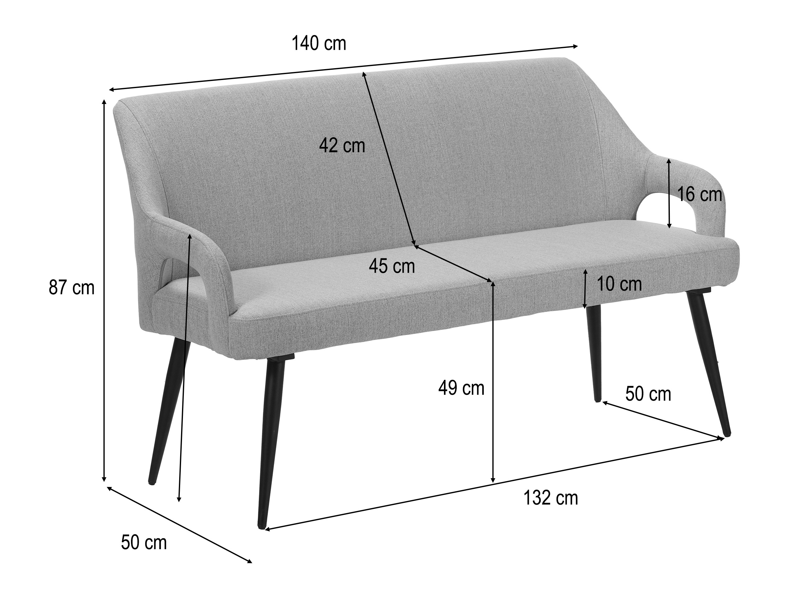 Kárpitozott pad Denton 1556