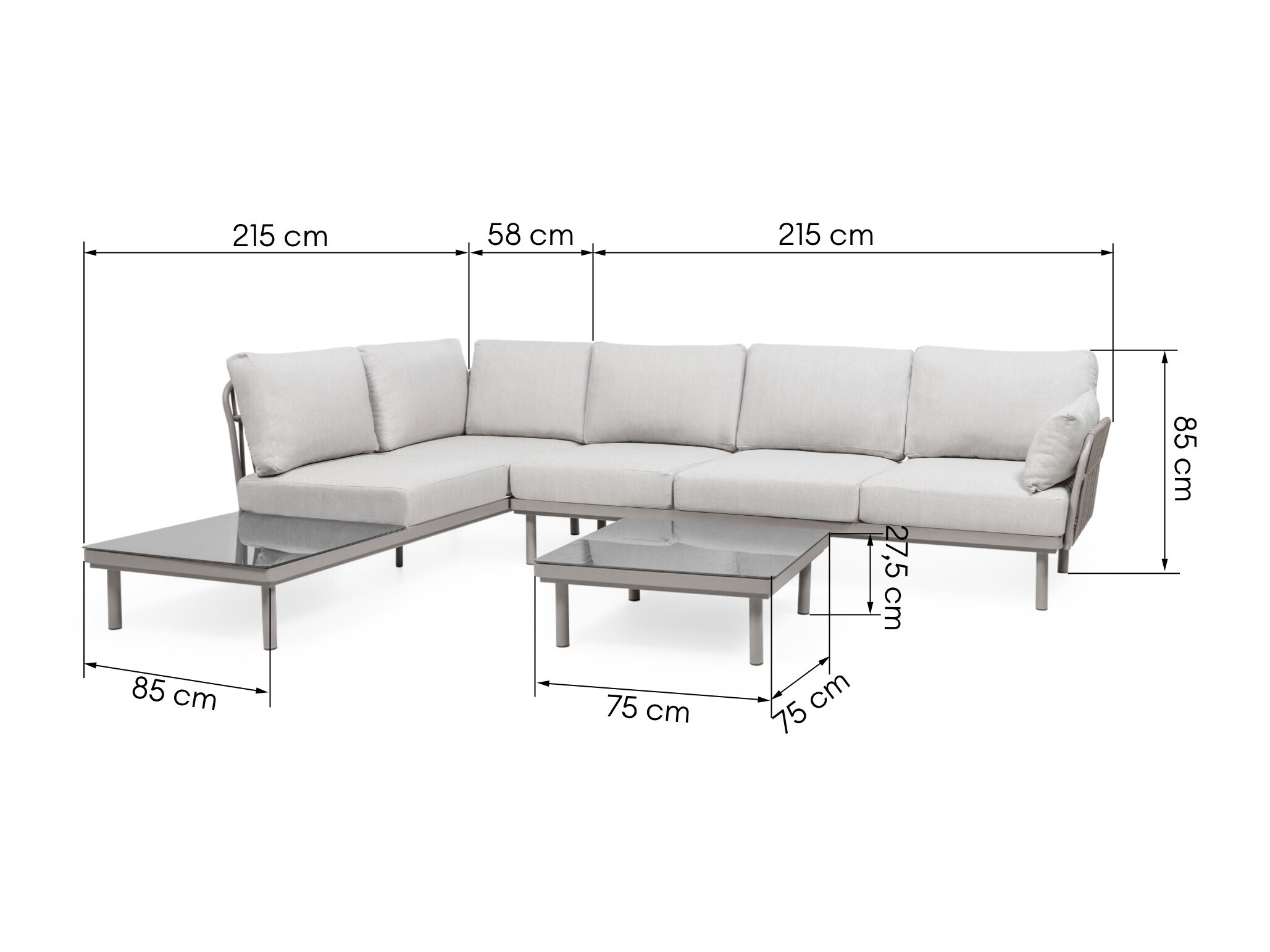 Kerti bútor Burleson 659 (Világos bézs + Szürkés bézs)