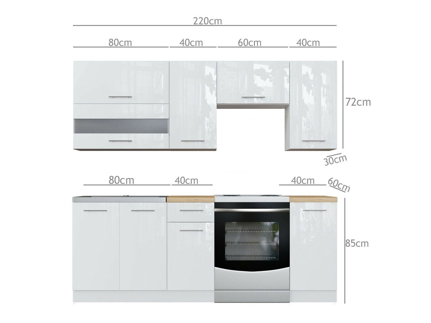 Moduláris konyha szett Tiffa Grey 104