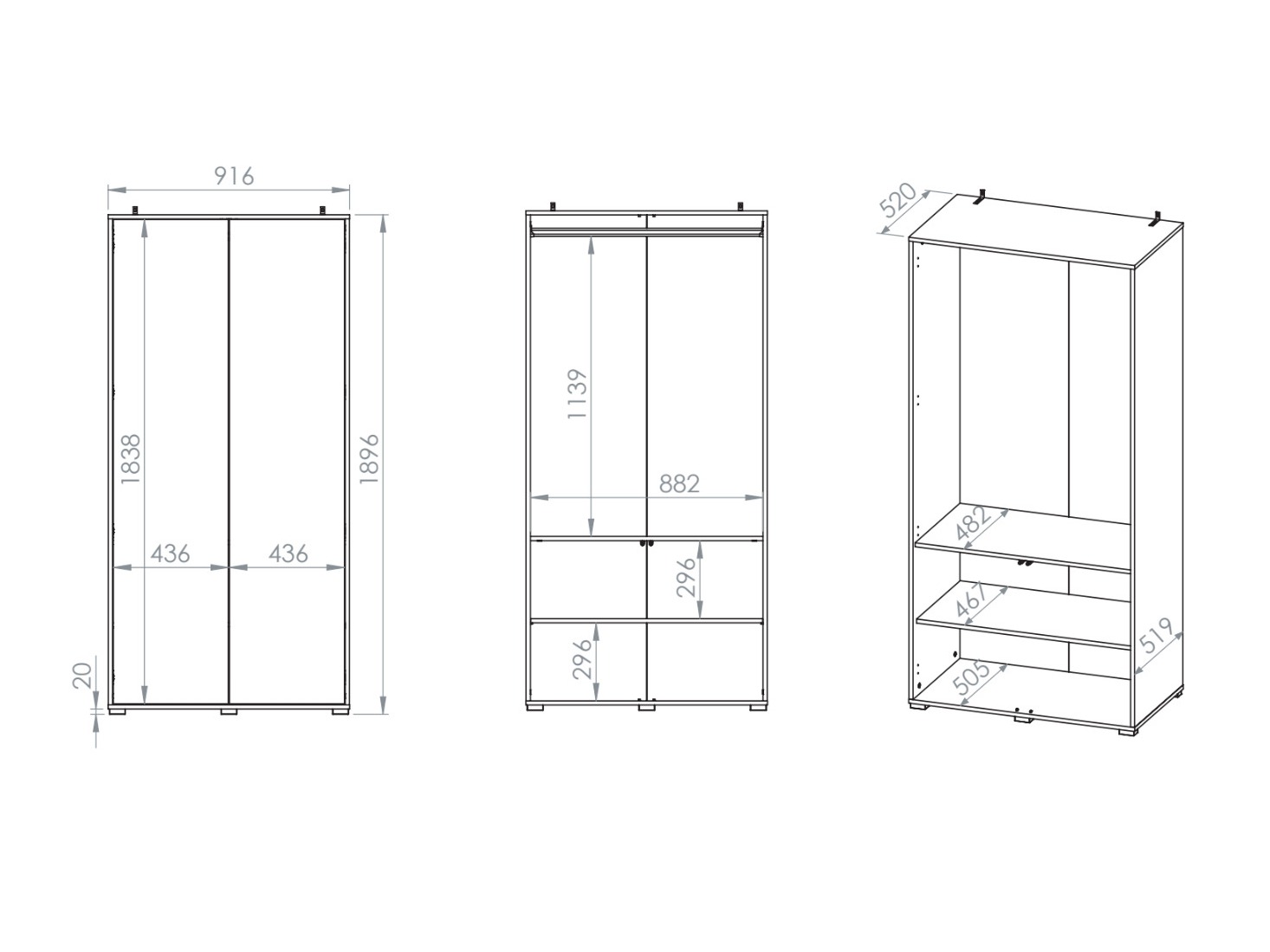 Gardróbszekrény Morsero 103