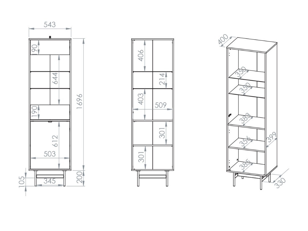 Könyvespolc Morsero 100