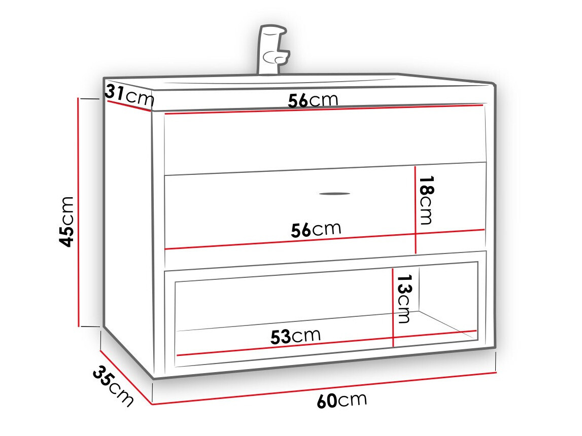 Fali szekrény mosdónak SH11542