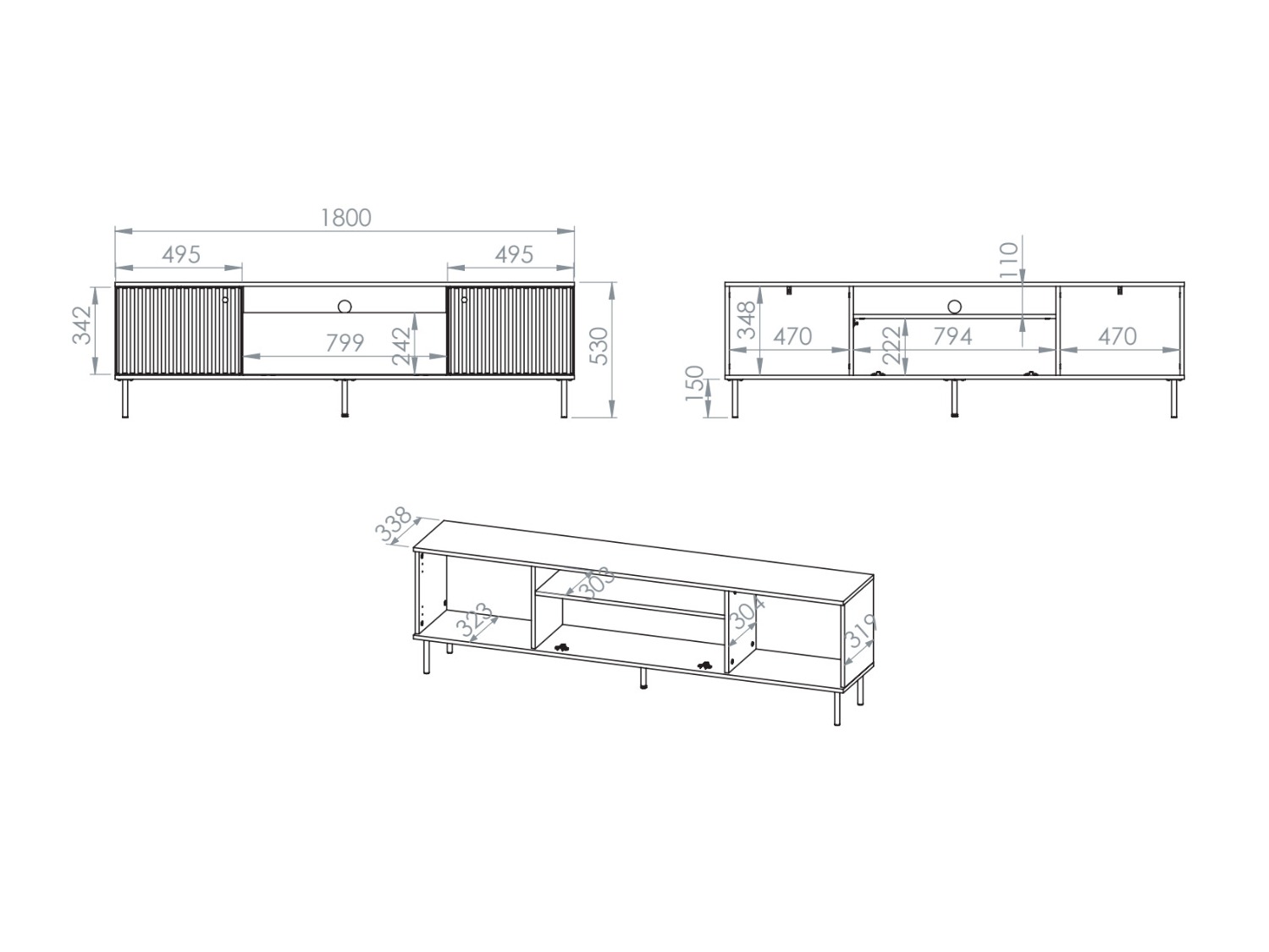TV-állvány Marmeli 128
