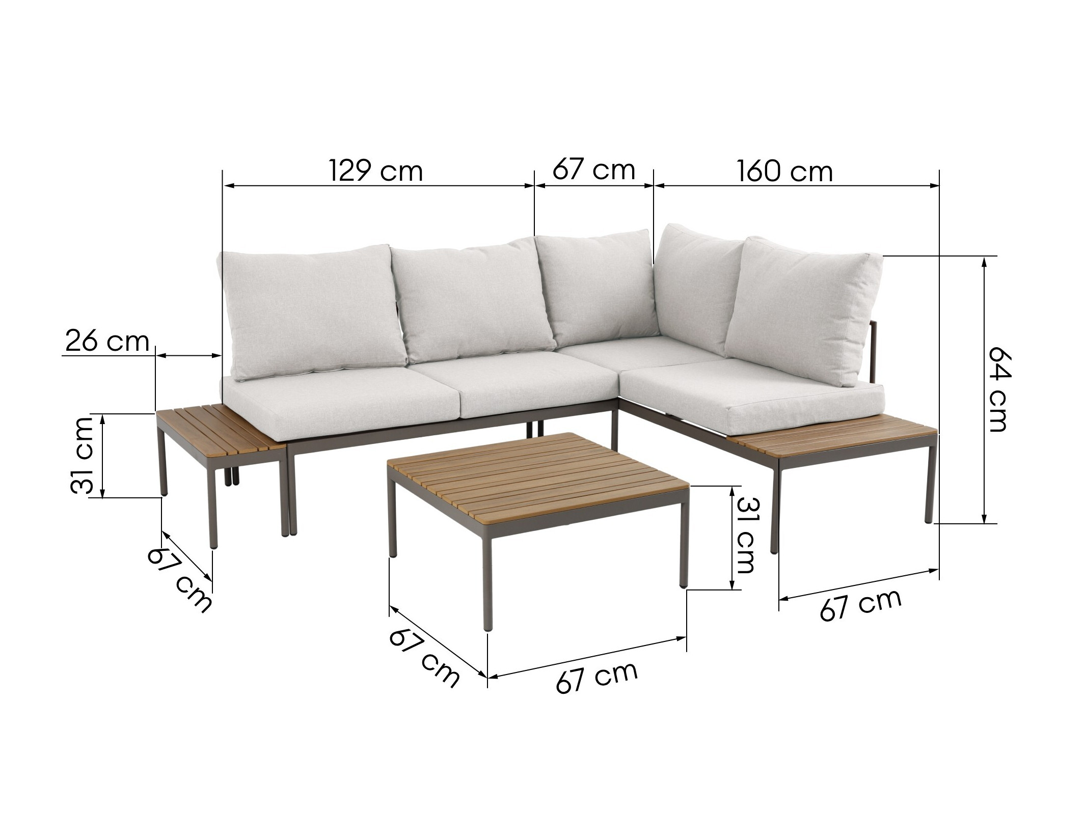 Kerti bútor Burleson 696 (Szürkés bézs)