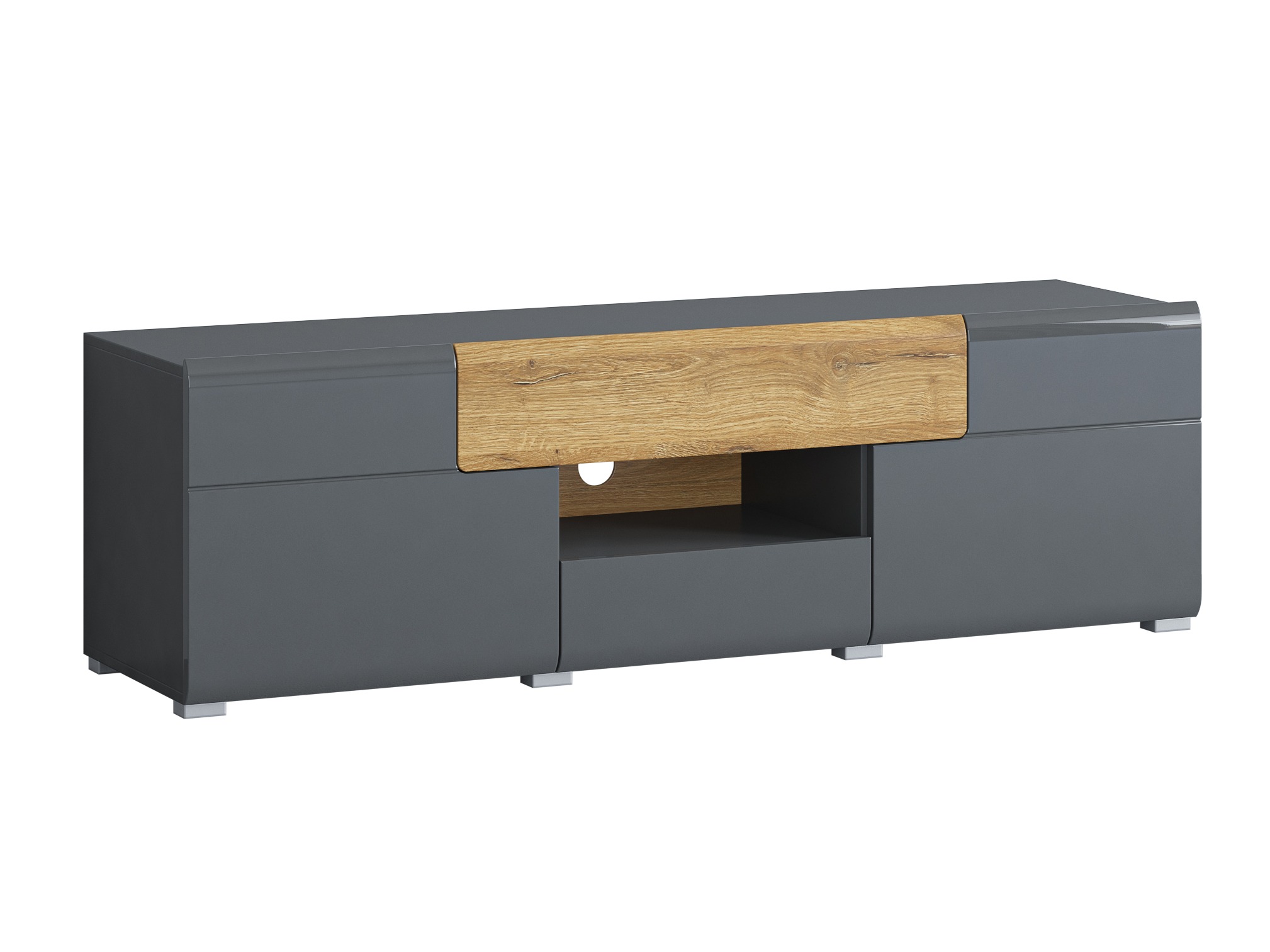 TV-állvány Torsone 101 (Antracit + Gloss antracit + Grandson tölgy)
