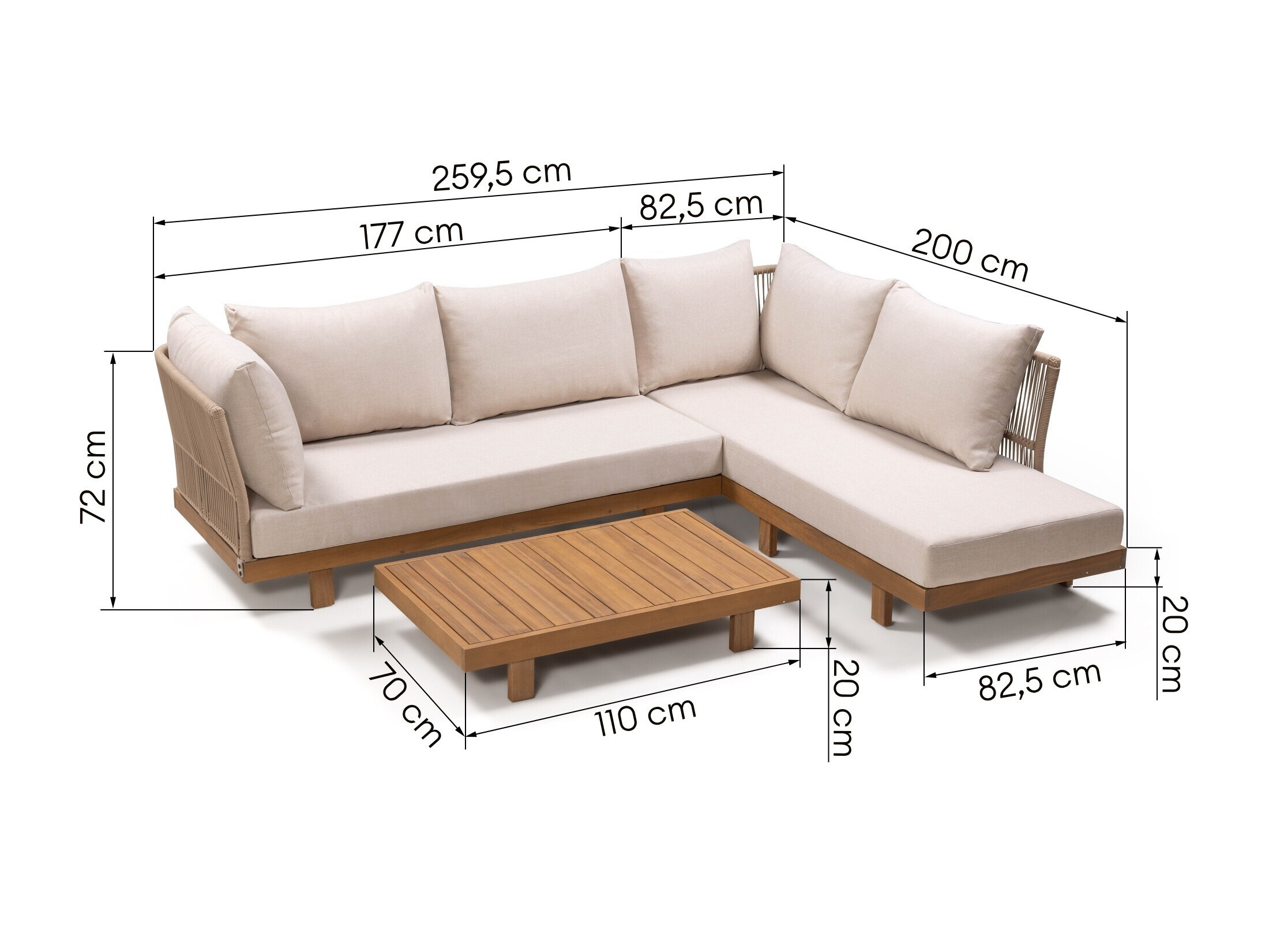 Kerti bútor Burleson 706 (Bézs)