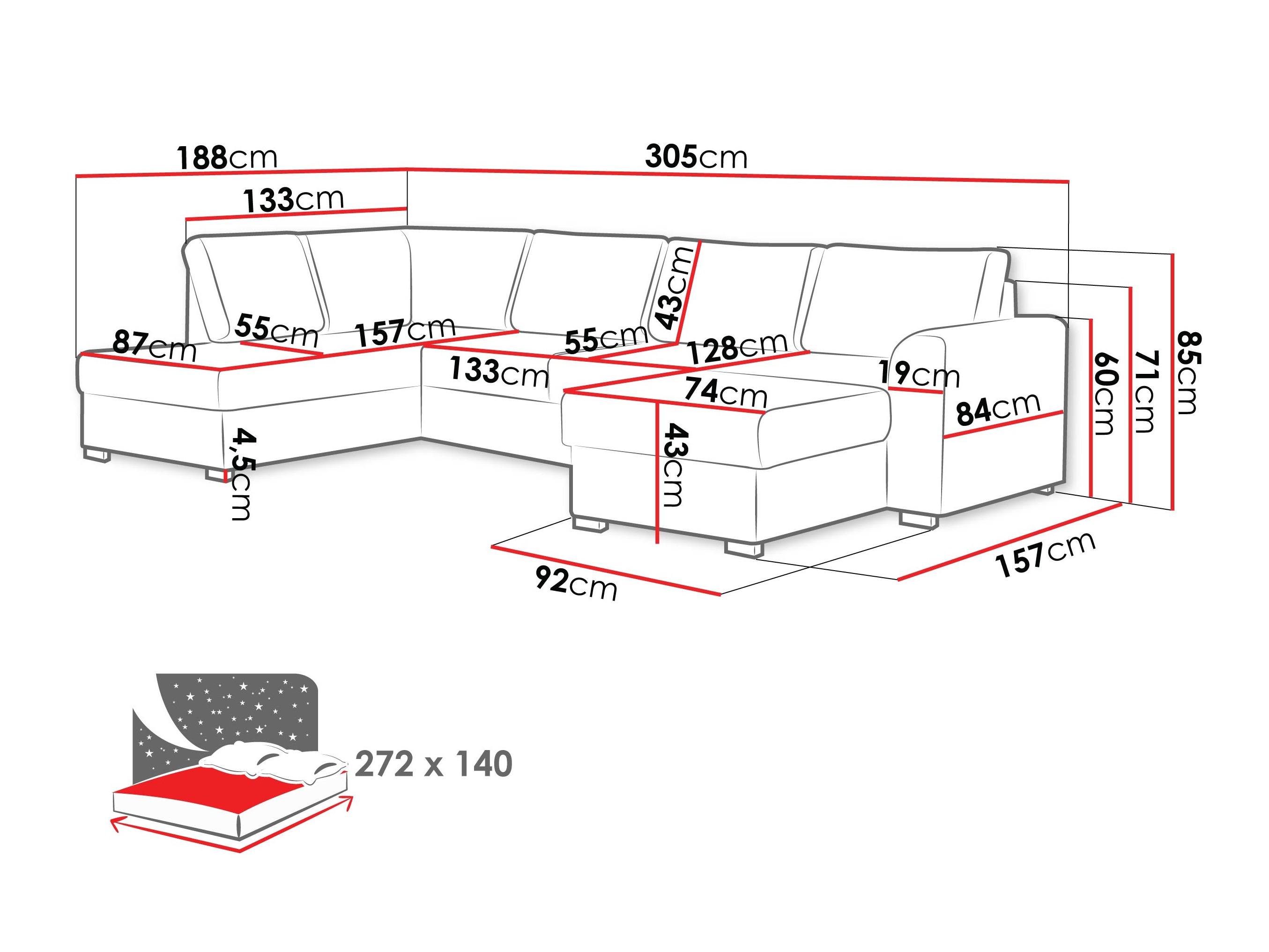 Sarokkanapé SH11575