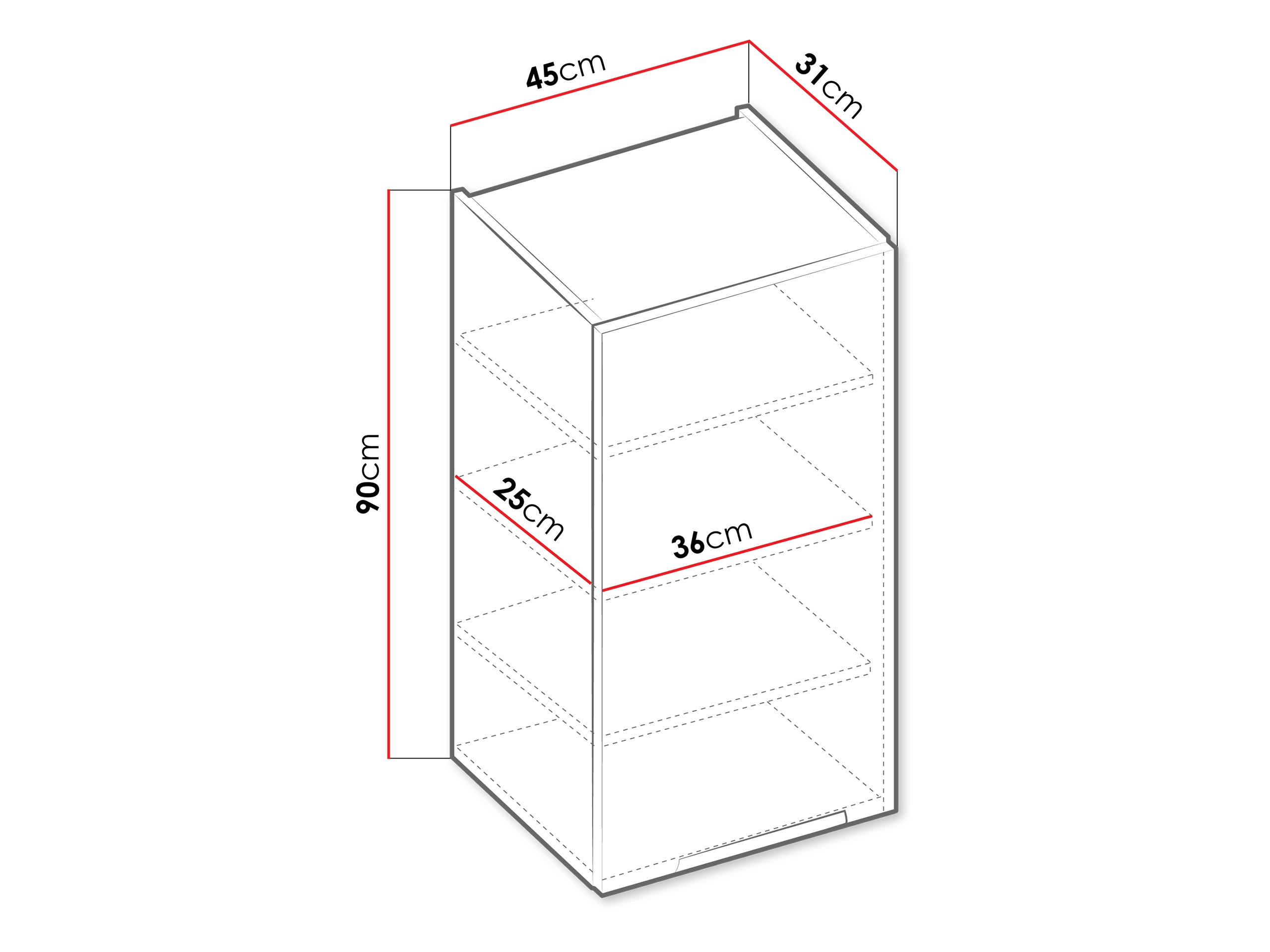 Moduláris fali szekrény Sole 120